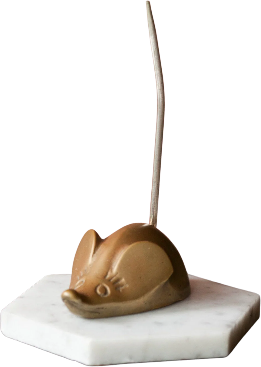 Brass Mouse with Long Tail Figure Vintage by Gatco