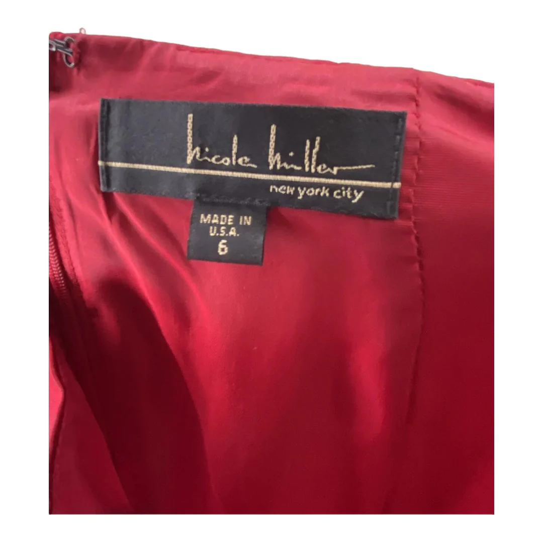 Bridesmaid Wedding Guest Prom Formal Maxi Skirt Top Red 6 Vntg by Nicole Miller - Image 7