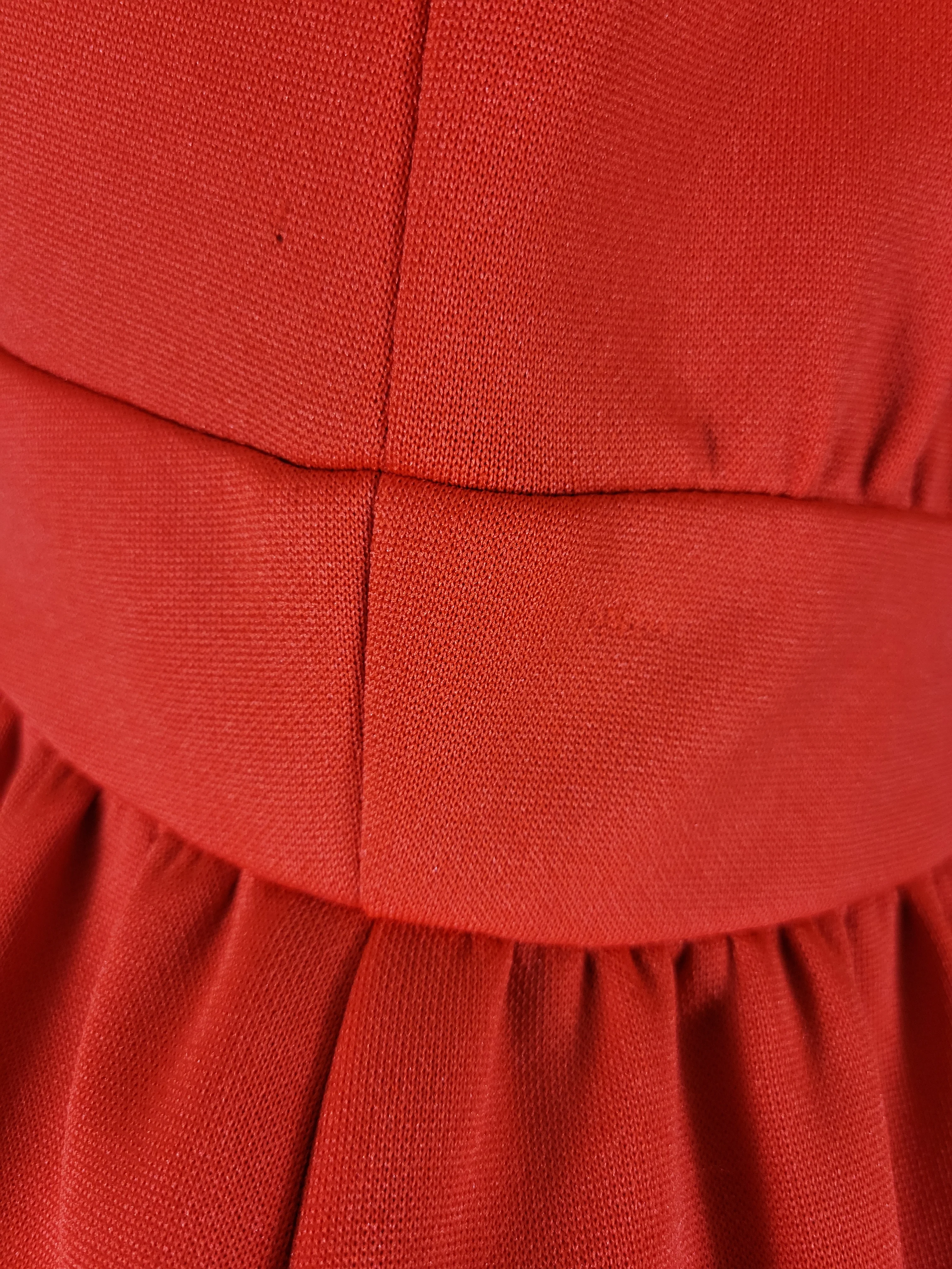 Bright Red Sleeveless Empire Waist Maxi Dress By Leslie Fay Knits - Image 10