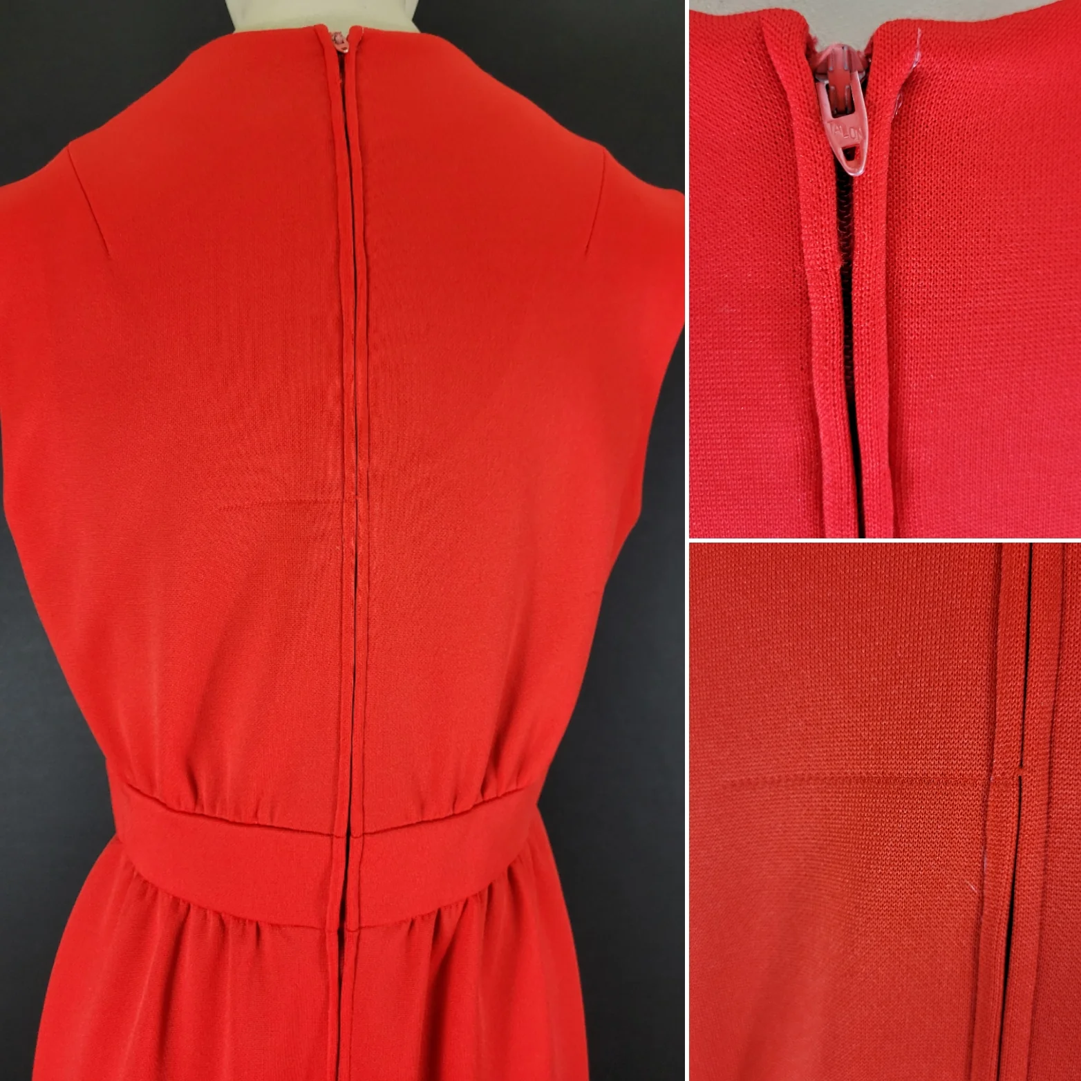 Bright Red Sleeveless Empire Waist Maxi Dress By Leslie Fay Knits - Image 11