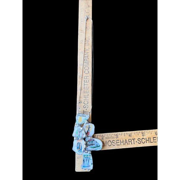 Broken China Pendant Alabama State Commemorative Plate with Chain Handmade Soldered - Image 8