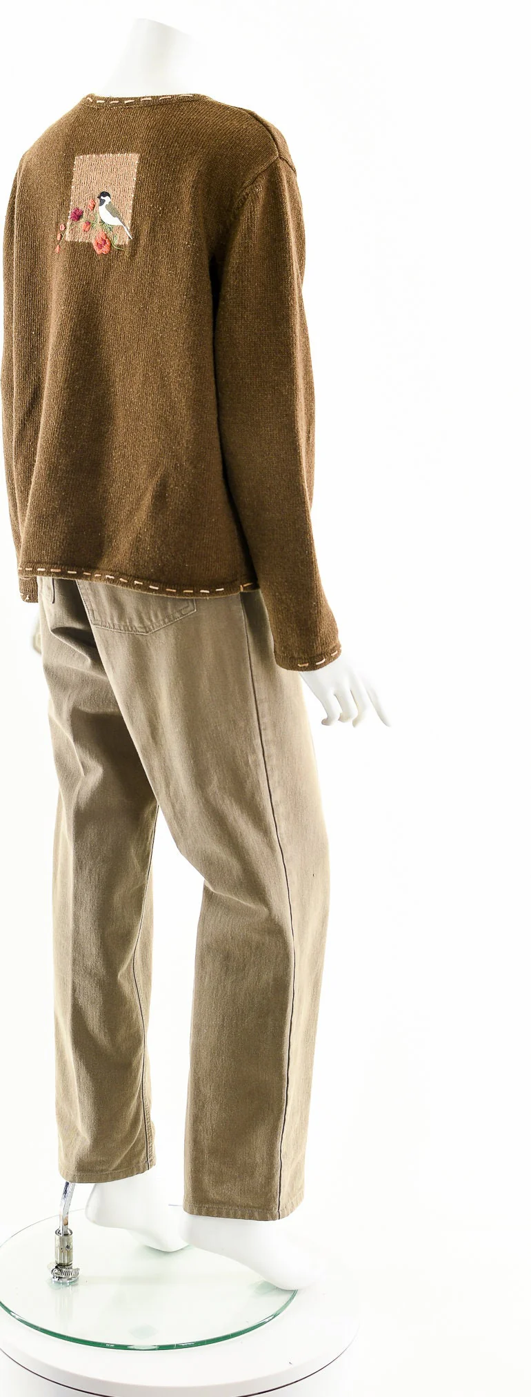 Brown Autumnal Embroidered Sweater - Image 5