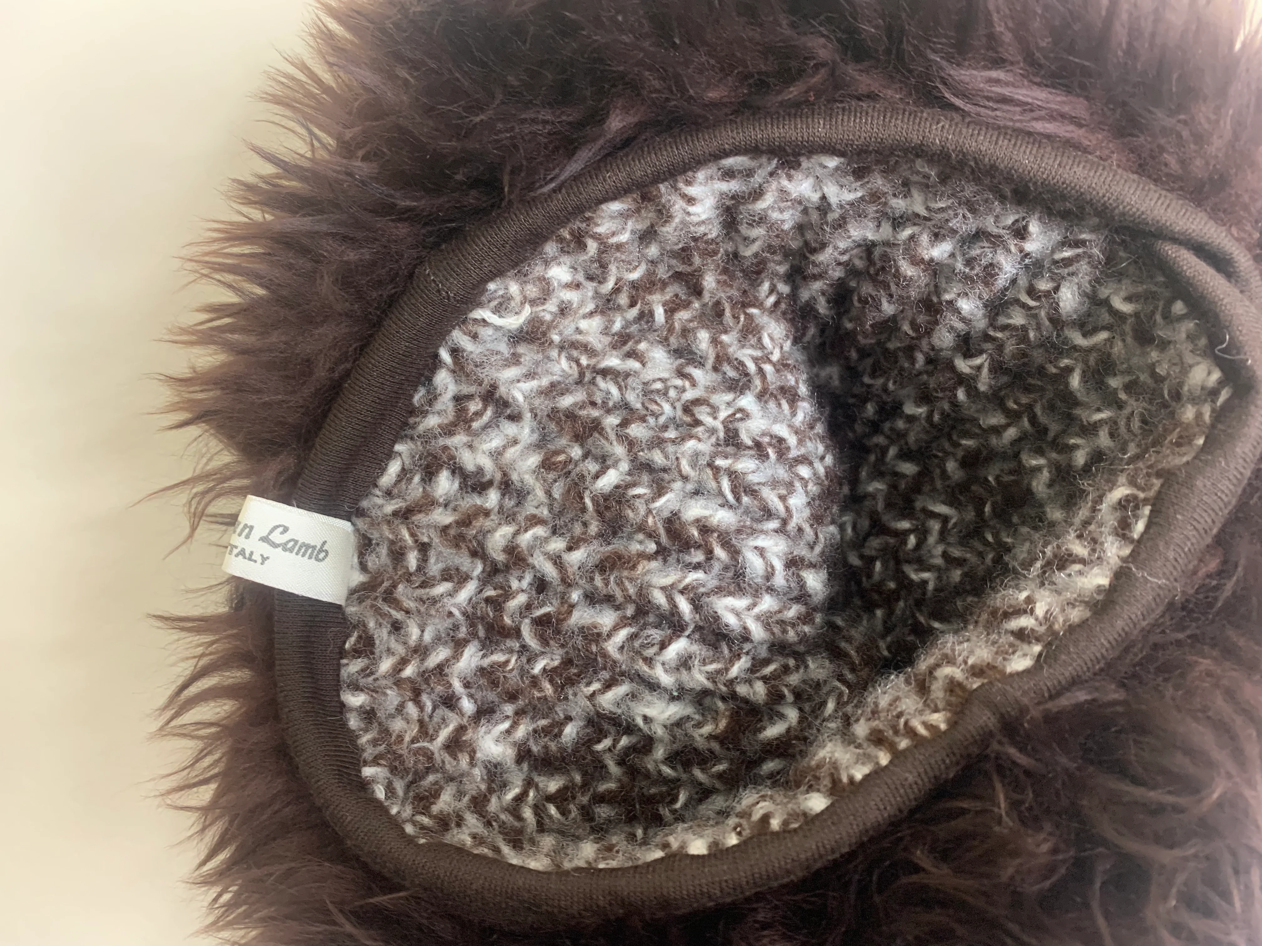 Brown Dyed Italian Lamb Sheepskin Shearling Hat - Image 10