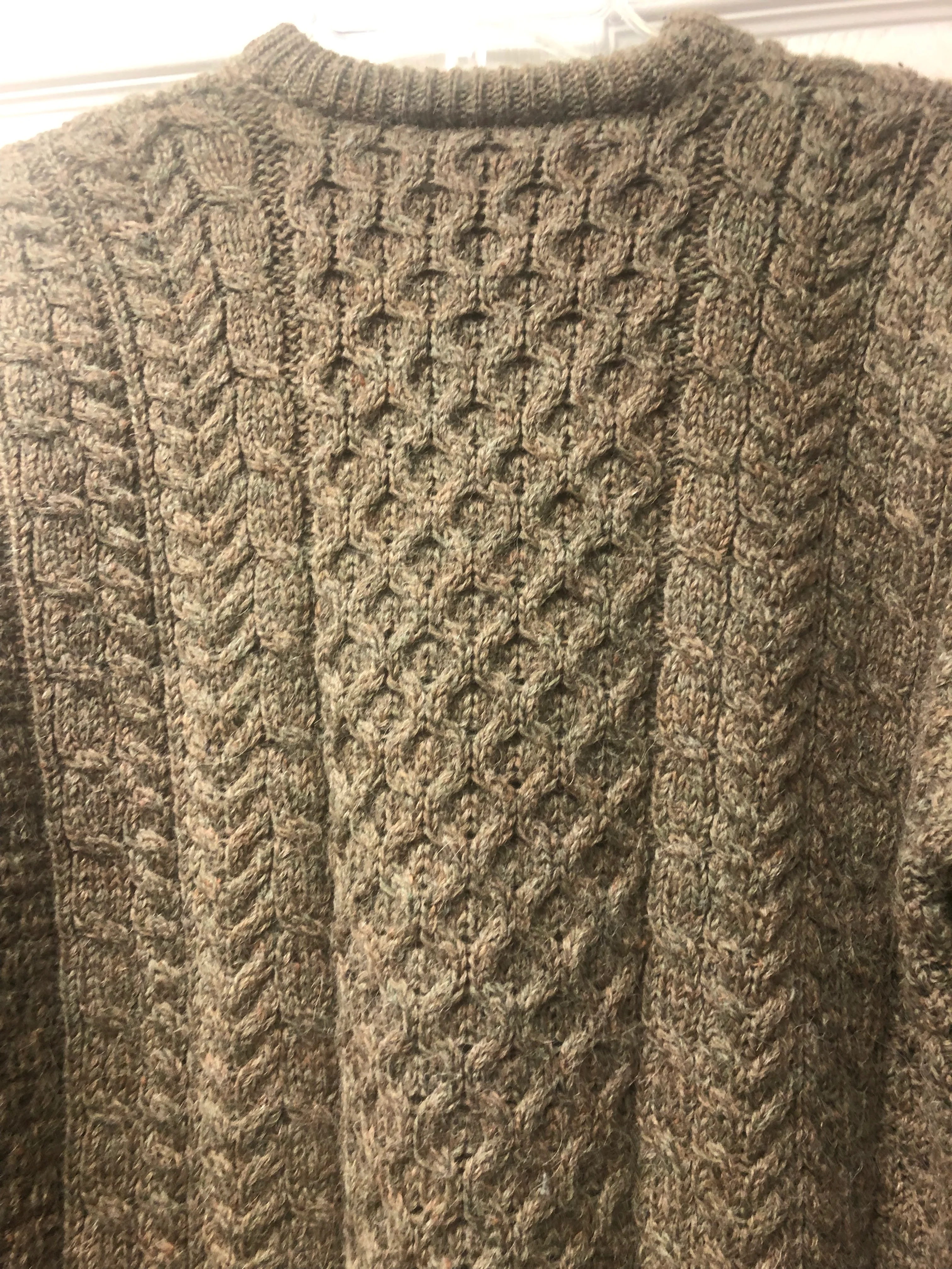 Brown/greenish Wool Knit Sweater Made In Ireland By Carraig Donn - Image 4
