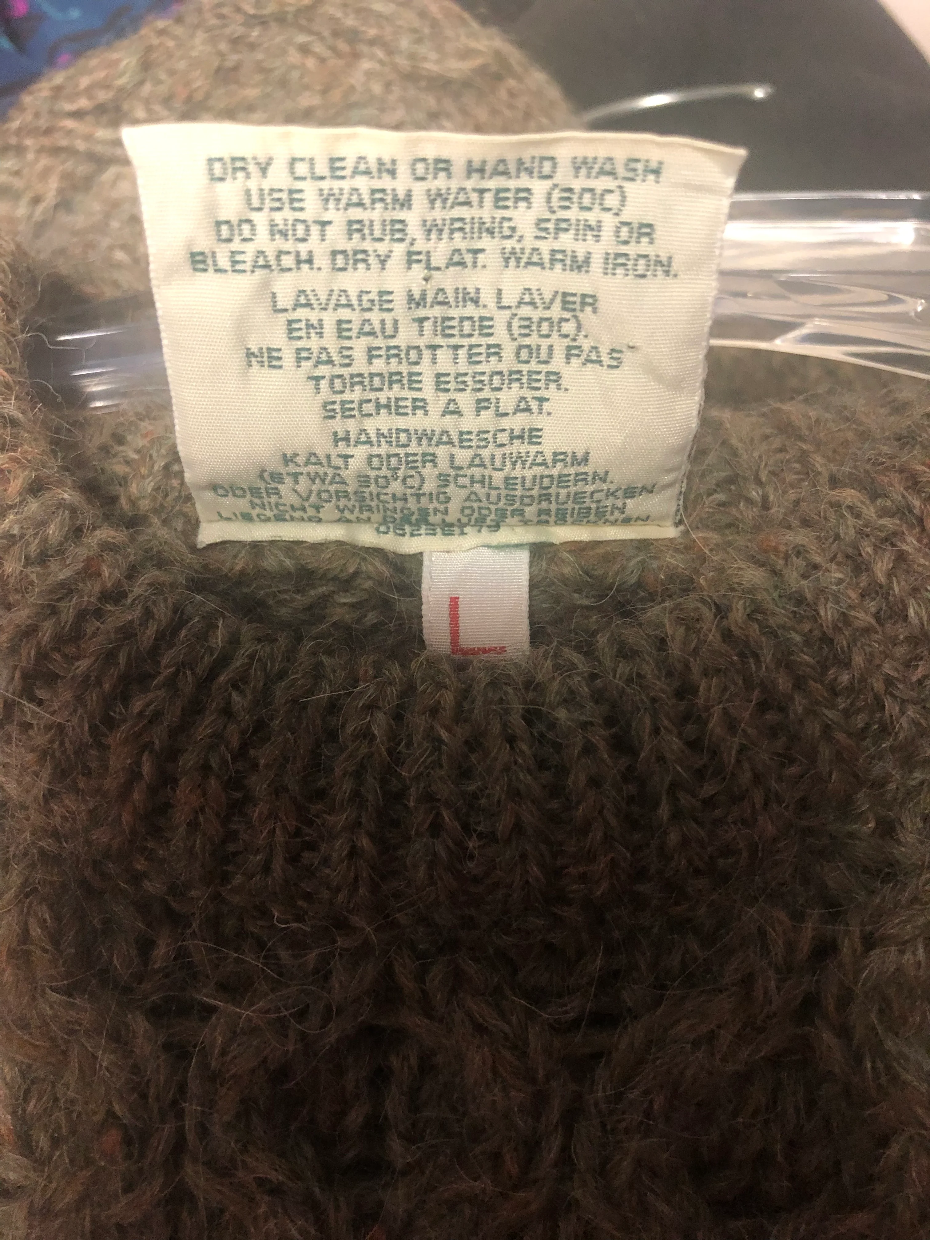 Brown/greenish Wool Knit Sweater Made In Ireland By Carraig Donn - Image 7