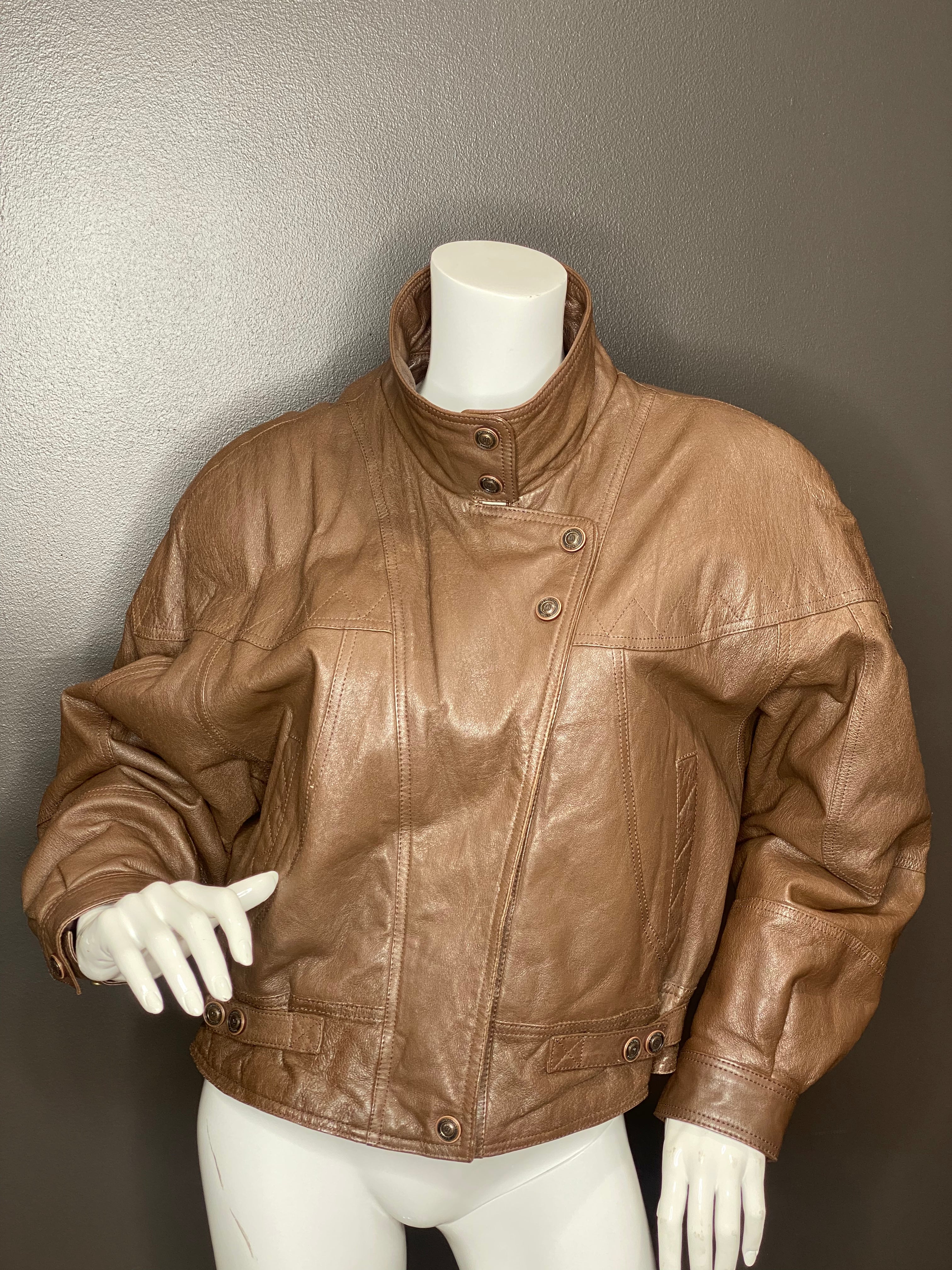 Brown Leather Bomber By Adventure Bound Originals - Image 15