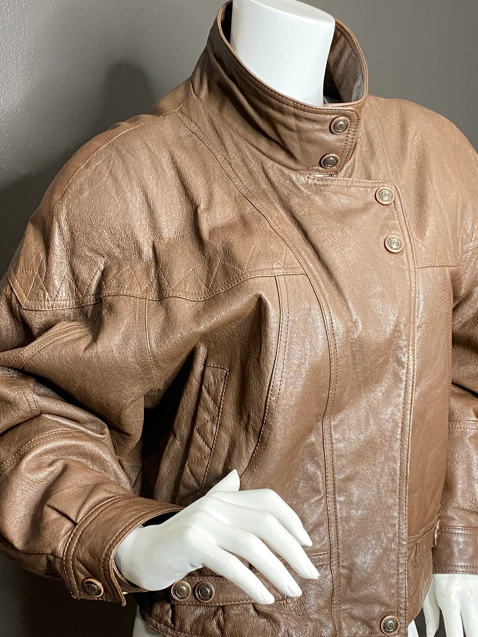 Brown Leather Bomber By Adventure Bound Originals - Image 16