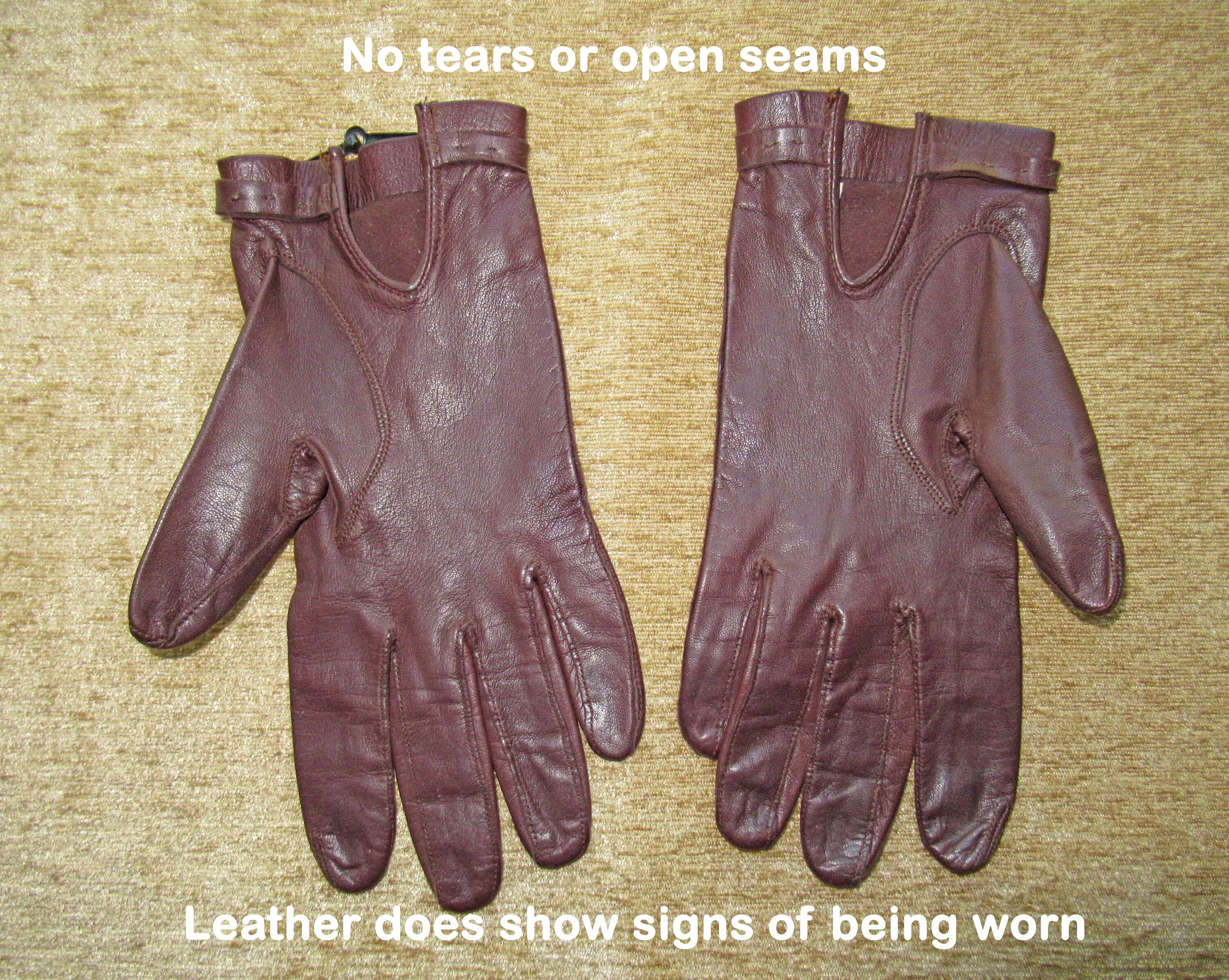 Brown Leather Gloves Dona Moania Cannion Wrist Length 8 Es Long Unlined Well Made Metal Trim At Wrist Super Soft Leather Vintage by Dona Moania - Image 5