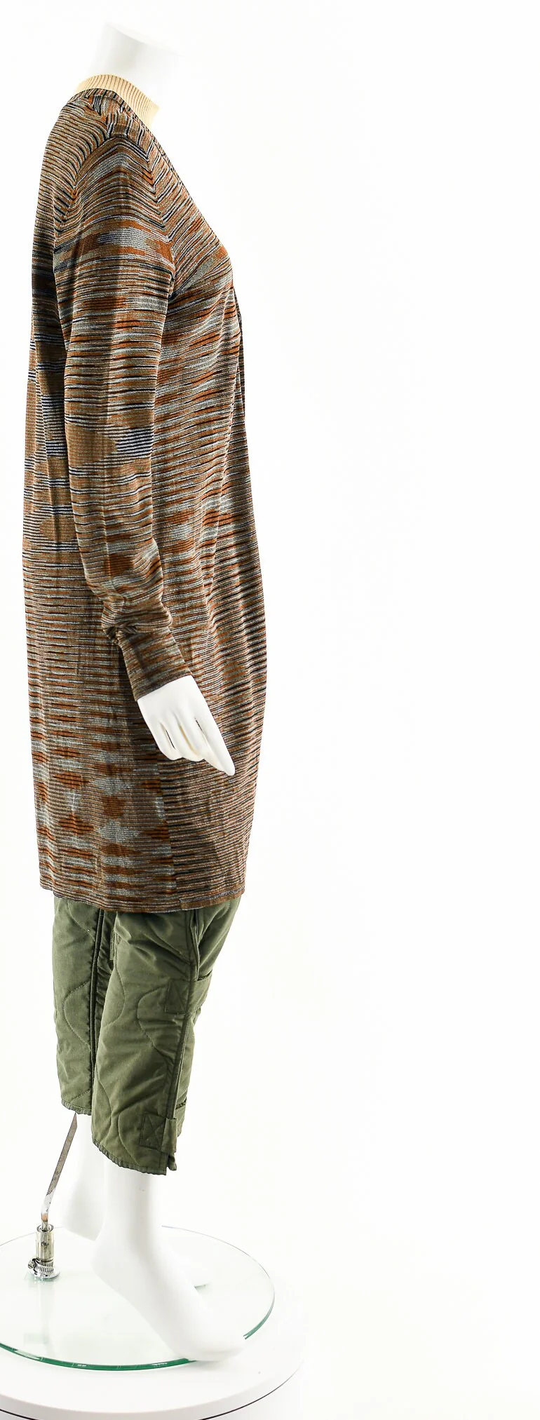 Brown Space Dye Knit Duster Sweater L - Image 5