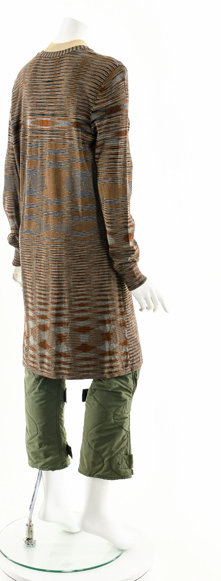 Brown Space Dye Knit Duster Sweater L - Image 6