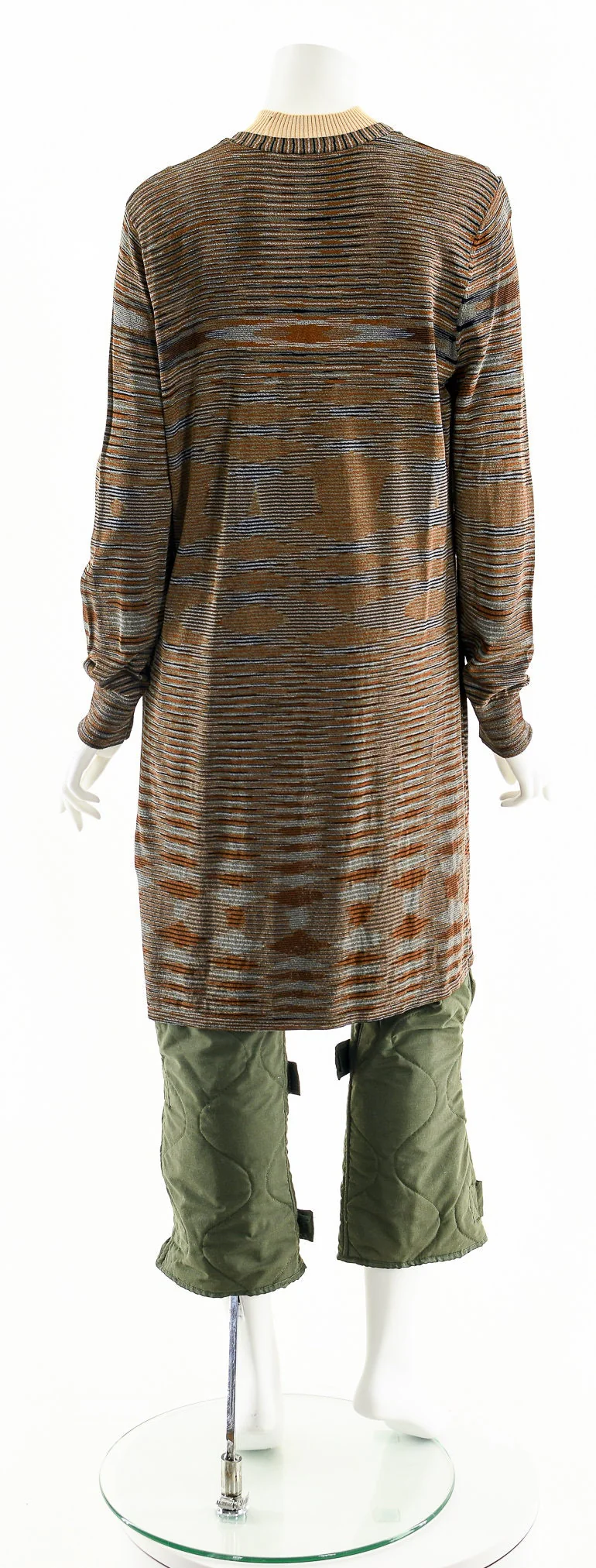 Brown Space Dye Knit Duster Sweater L - Image 7