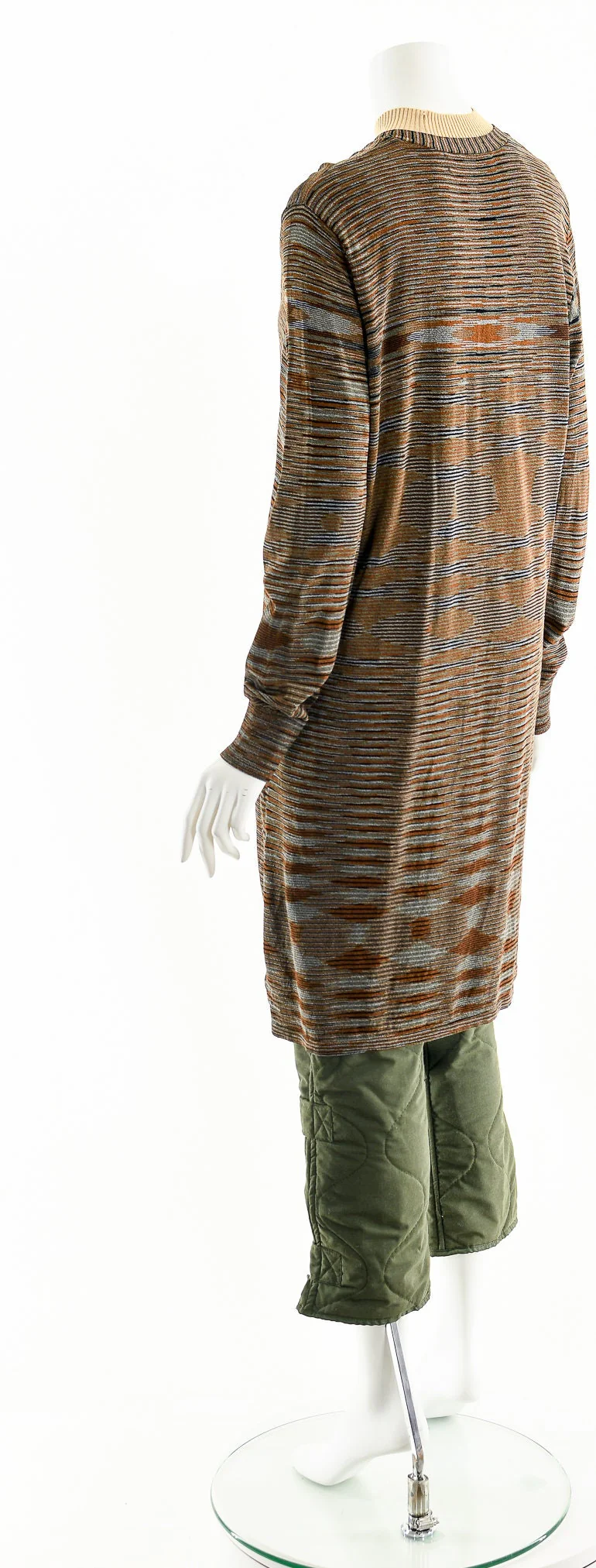 Brown Space Dye Knit Duster Sweater L - Image 8