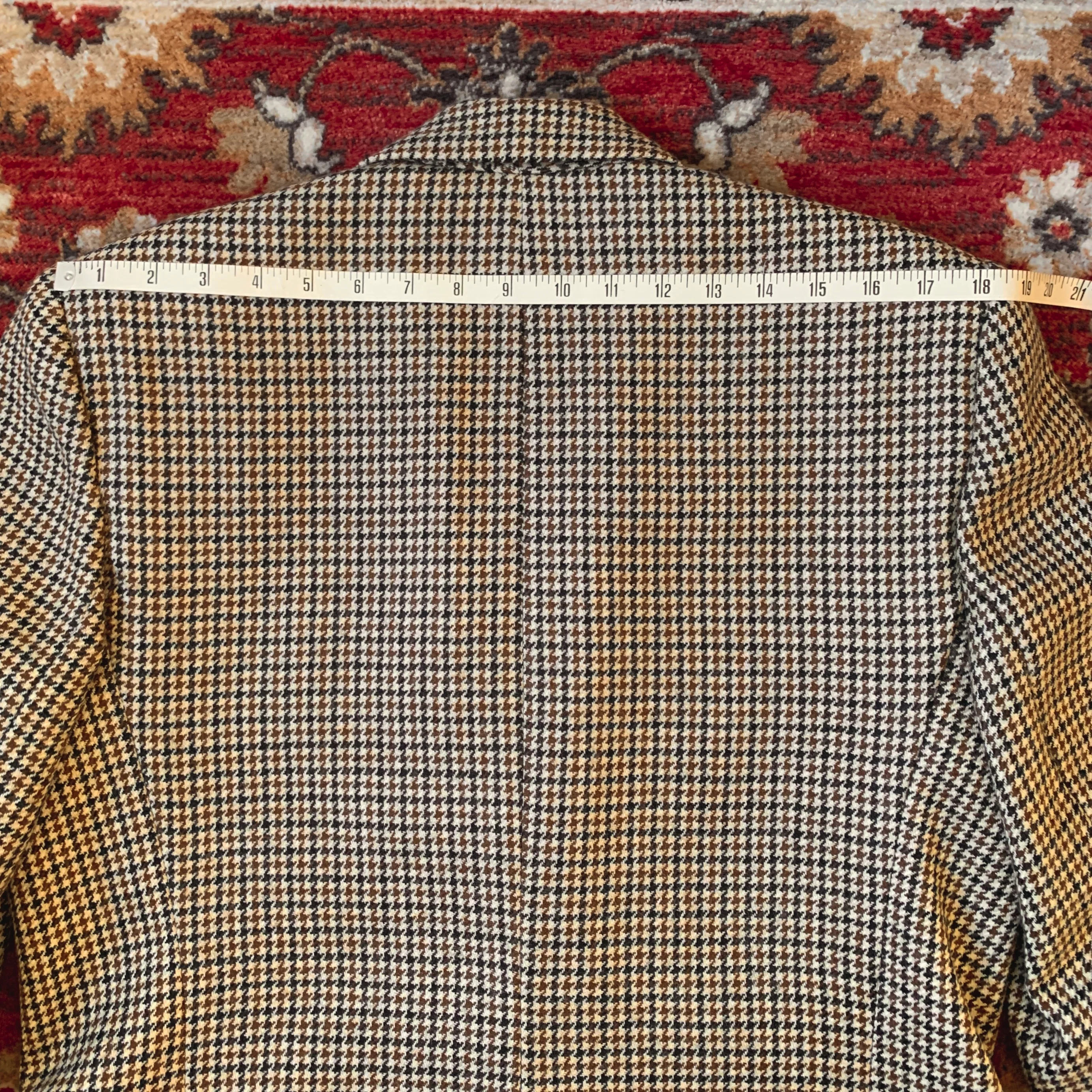 Brown Tan Black Houndstooth Wool Blazer By Rafaella - Image 10
