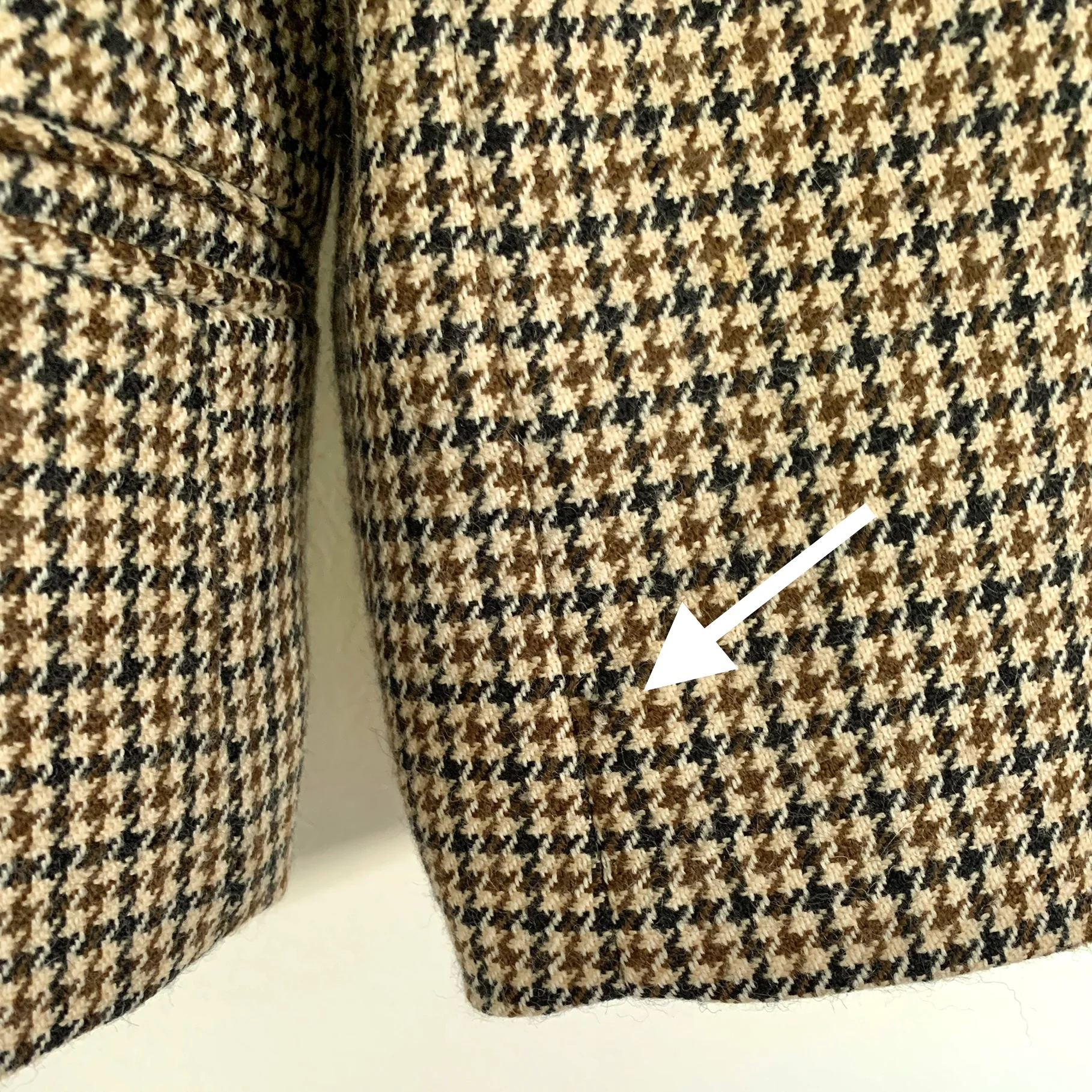 Brown Tan Black Houndstooth Wool Blazer By Rafaella - Image 14