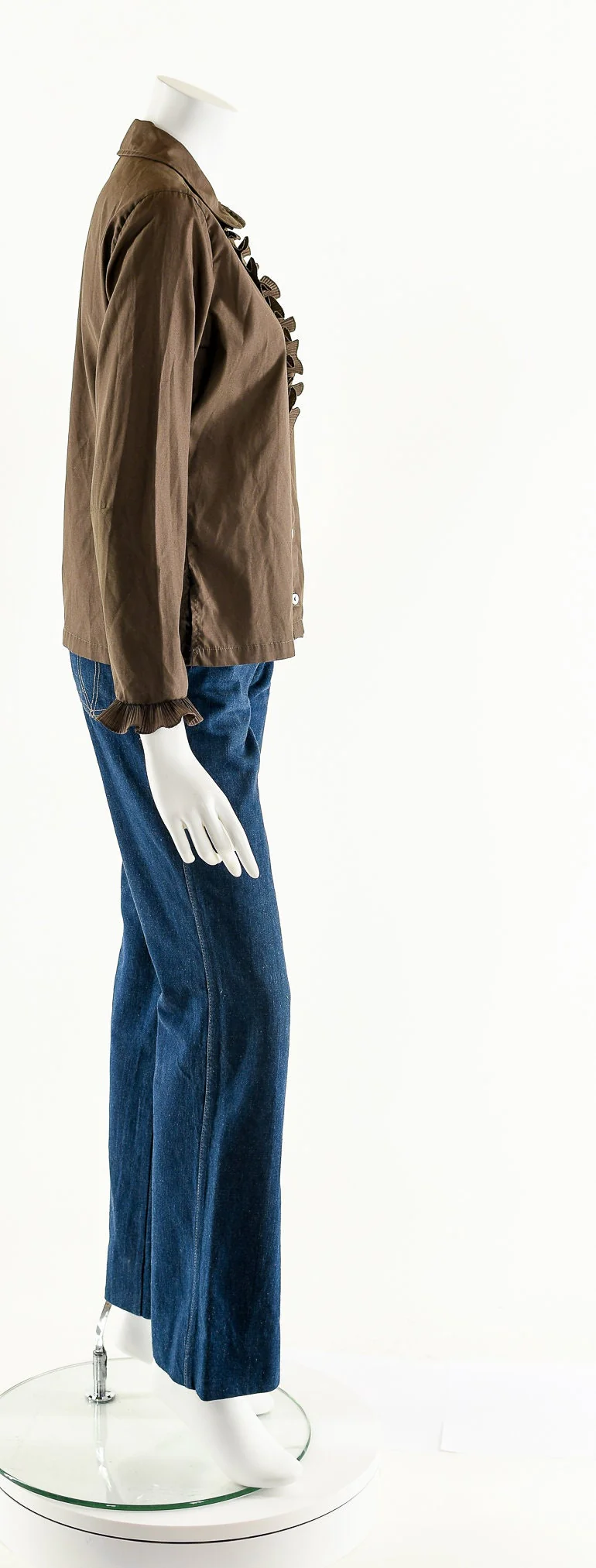 Brown Tuxedo Ruffled Dress Shirt by Ship N' Shore - Image 5