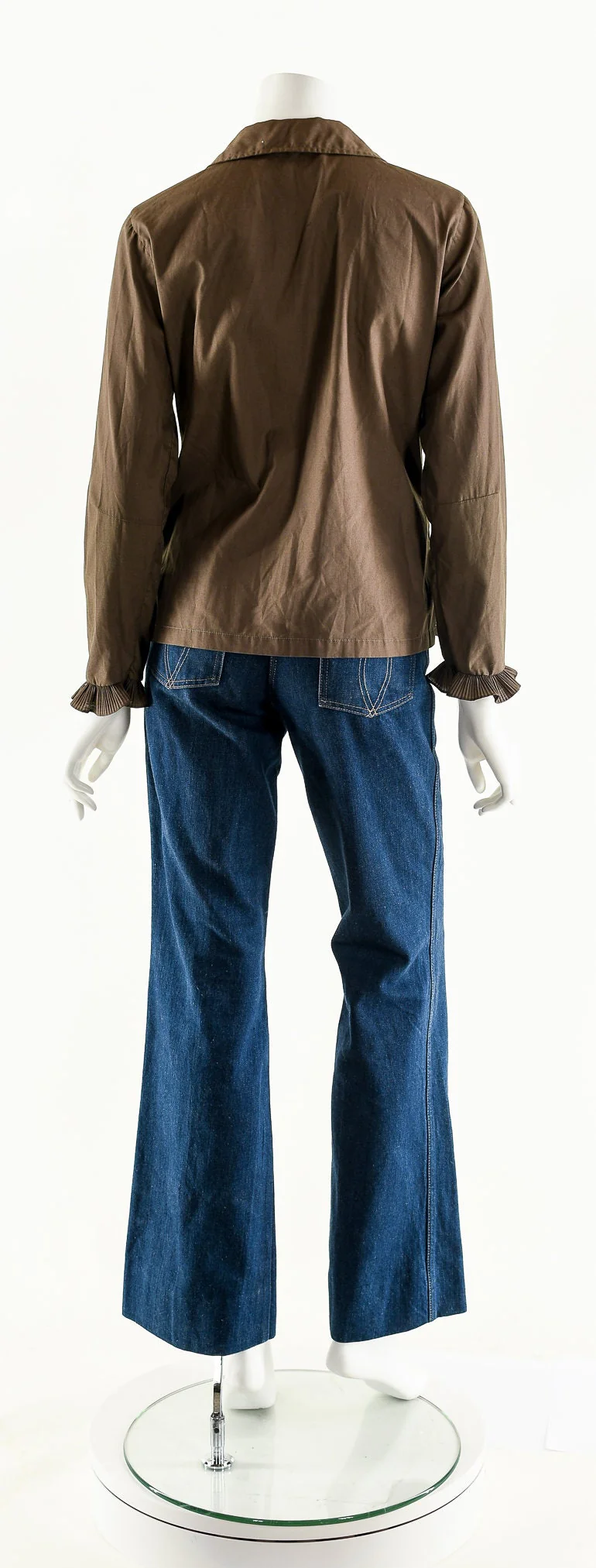 Brown Tuxedo Ruffled Dress Shirt by Ship N' Shore - Image 7