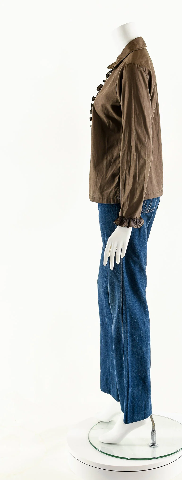 Brown Tuxedo Ruffled Dress Shirt by Ship N' Shore - Image 9