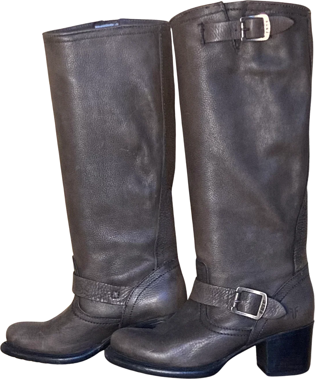 Buckled Knee Length Taupe Boots By Frye - Image 2