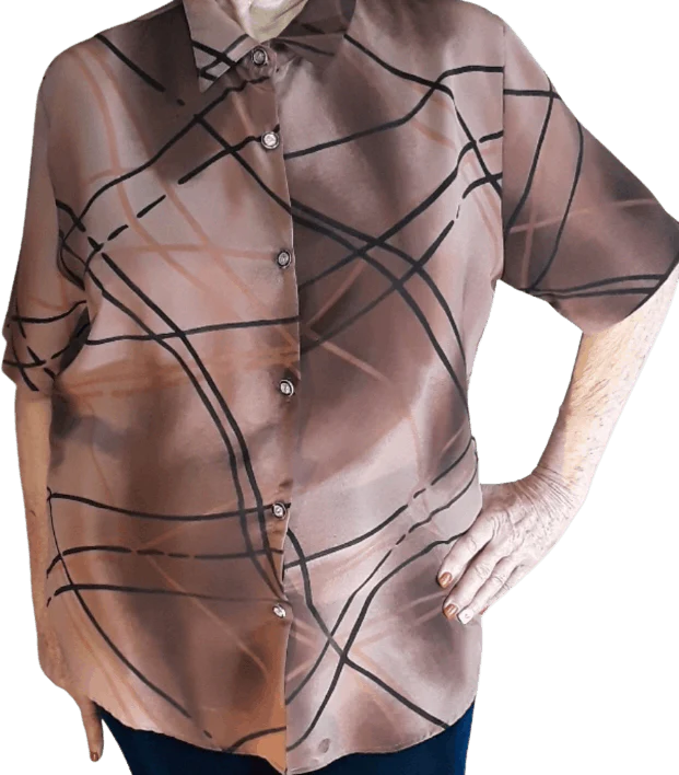 80's Abstract Button Up Blouse by Bultina