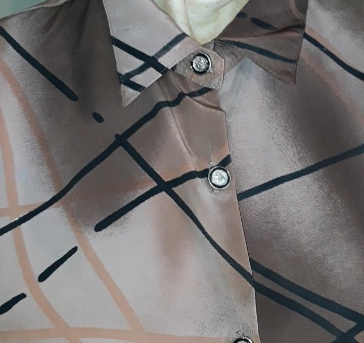 80's Abstract Button Up Blouse by Bultina - Image 3