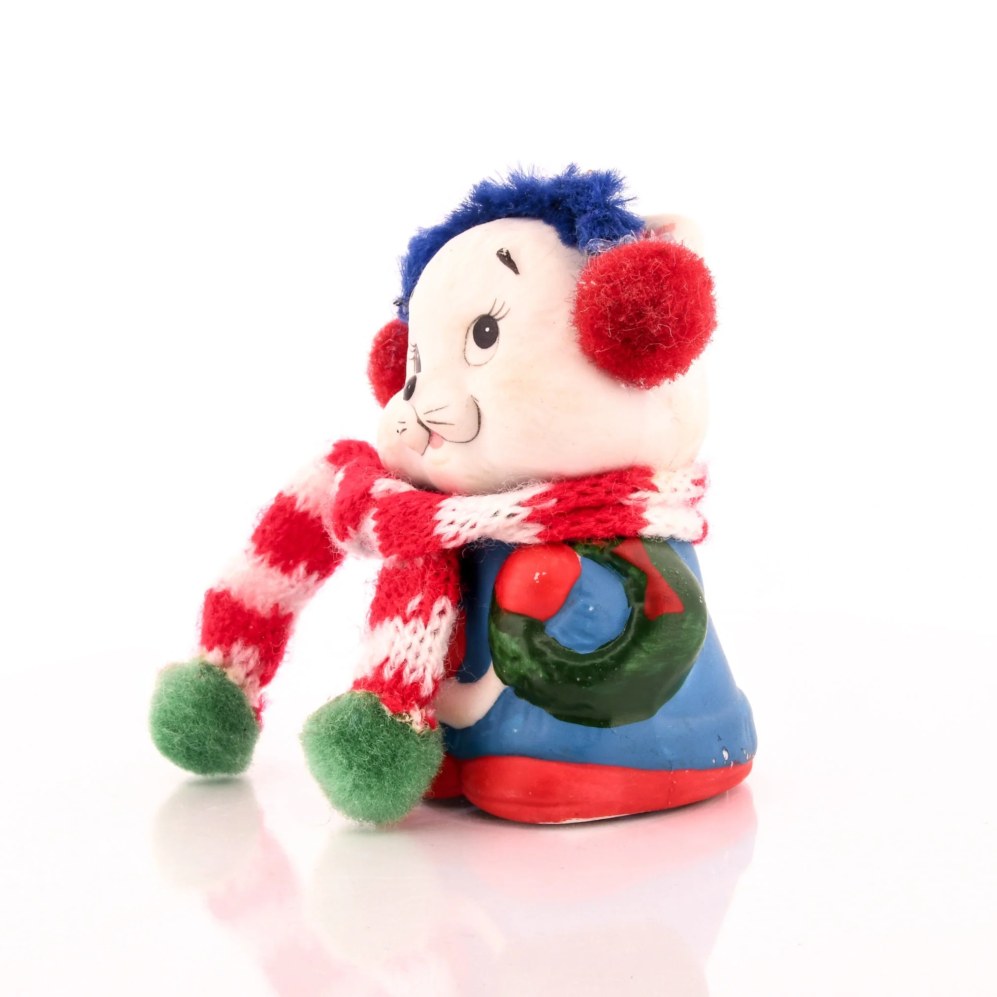 Bundled Christmas Cat Bell Ornament - Image 2