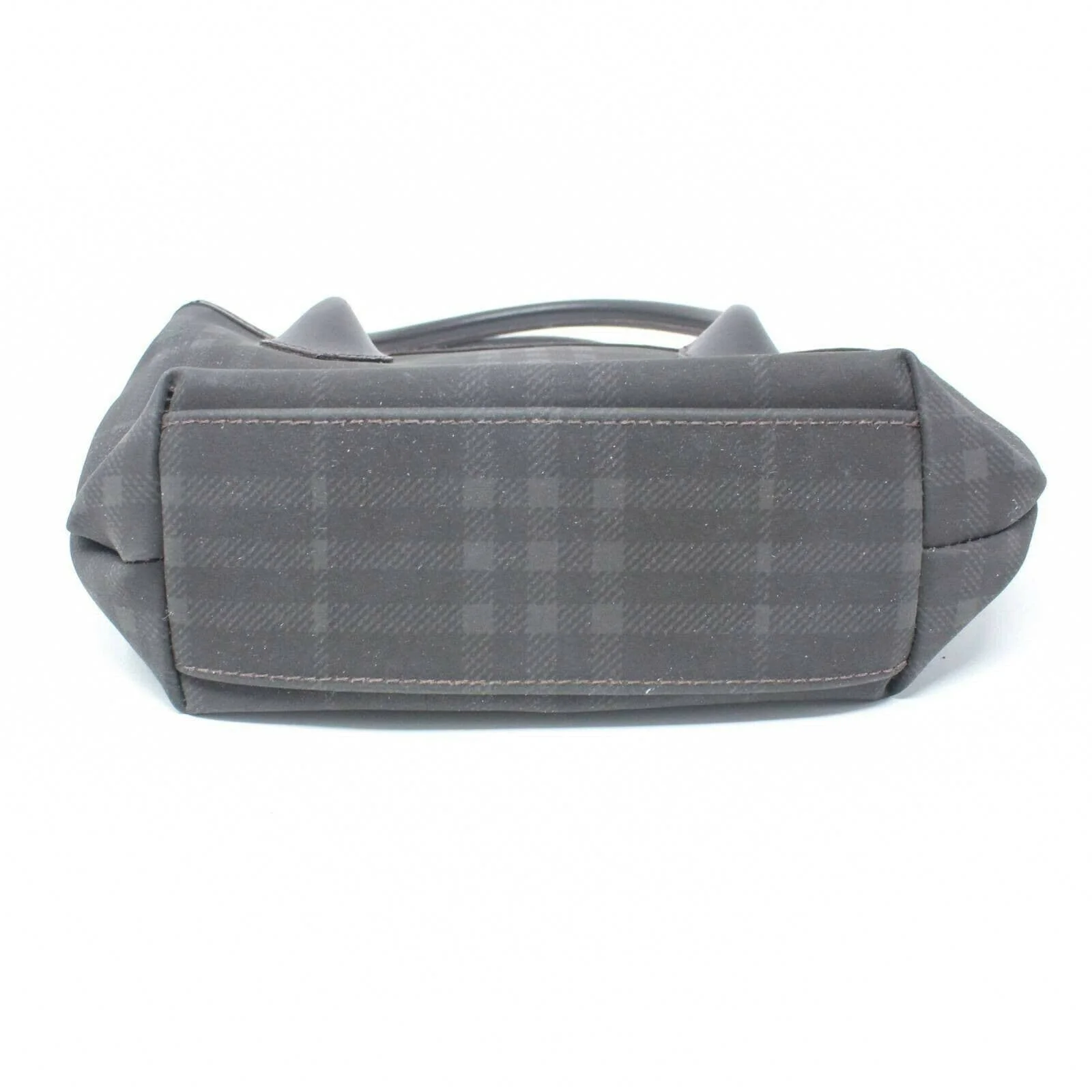 Burberry Vintage Womens Mini Tote Bag Brown Gray Plaid Pocket Dual Handle Zipper by Burberry - Image 4