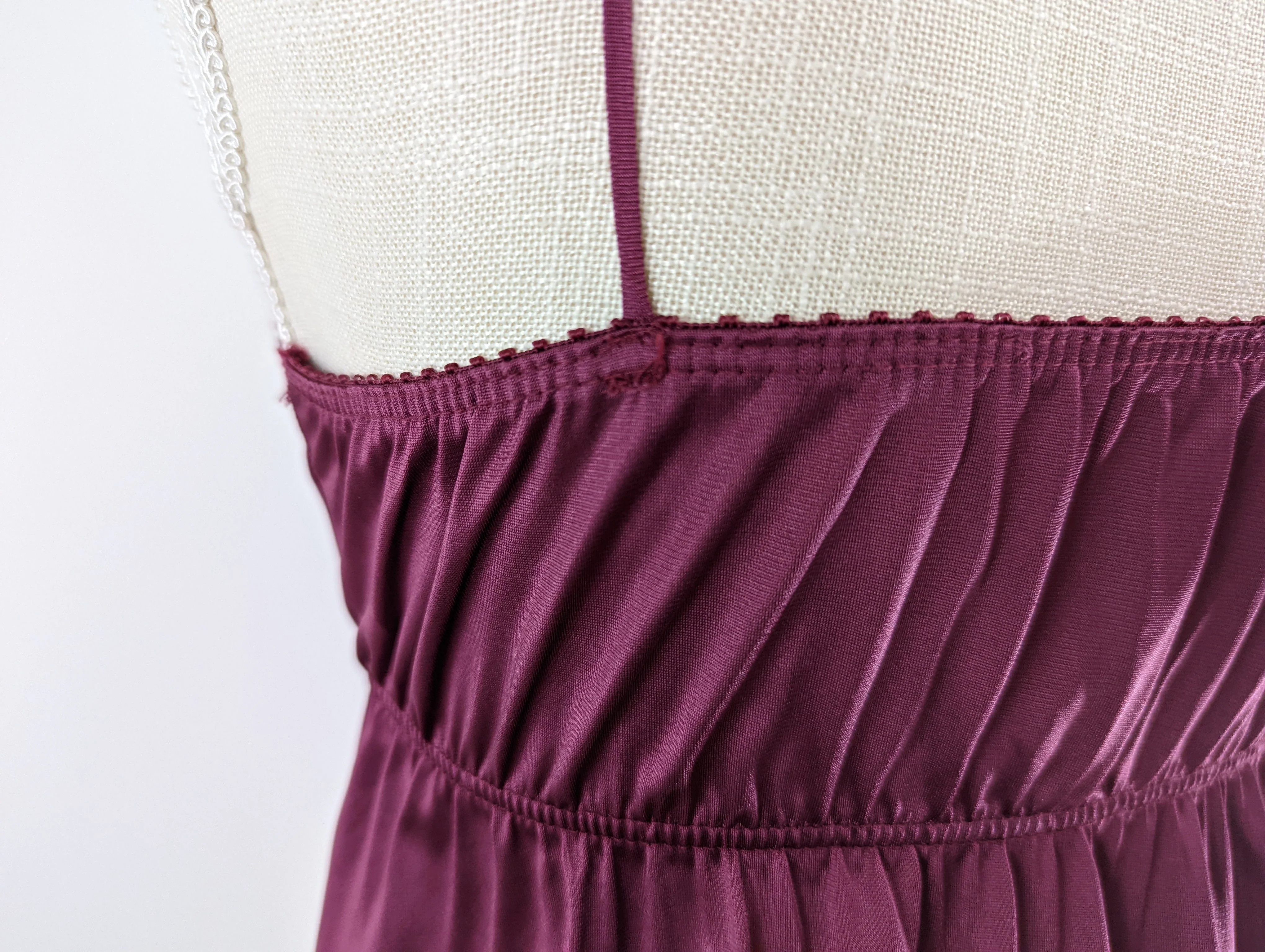 Burgandy Lace Ruffle Nightgown with Ribbon by Flair - Image 7