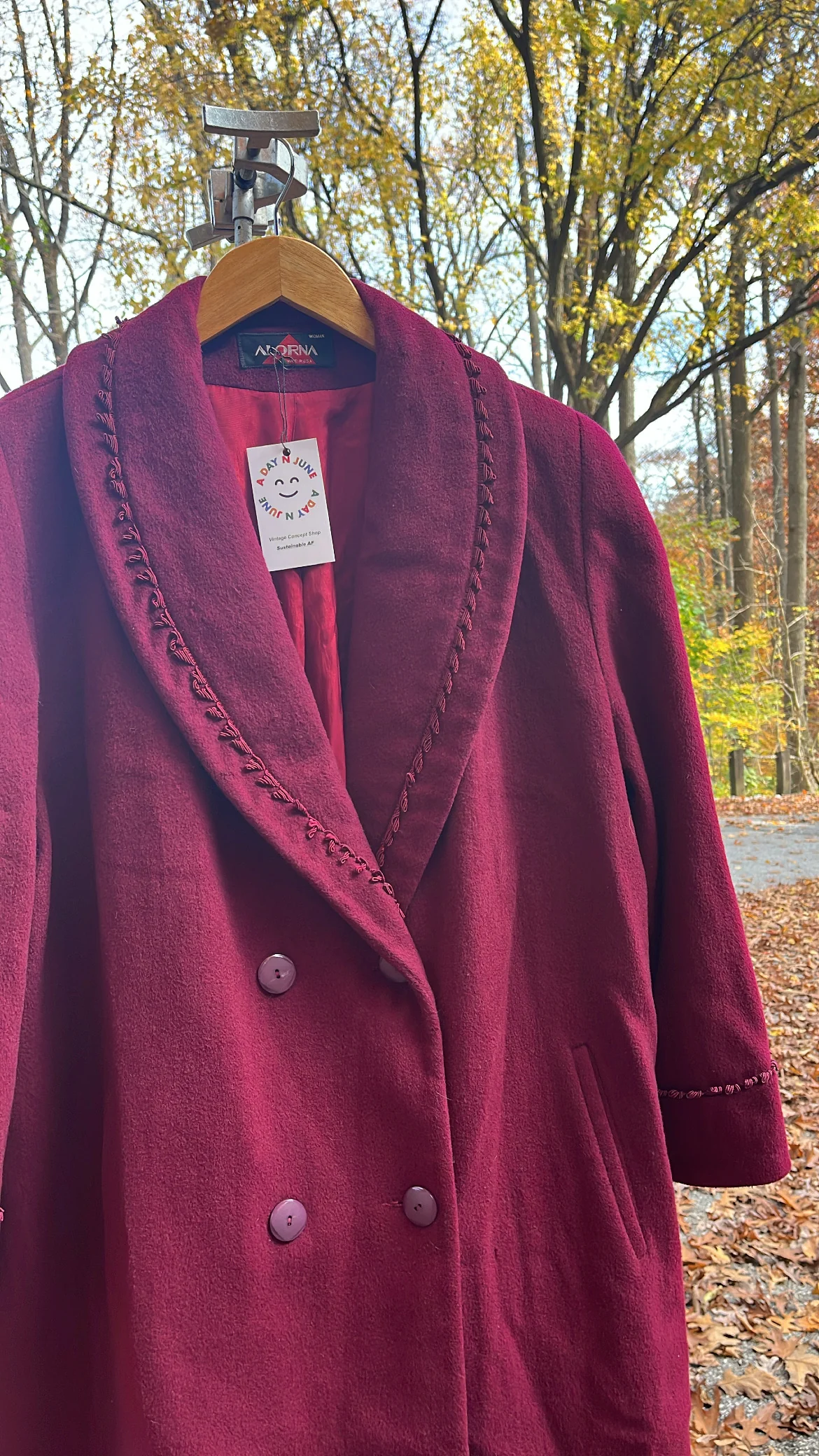 Burgundy Peacoat - Image 3