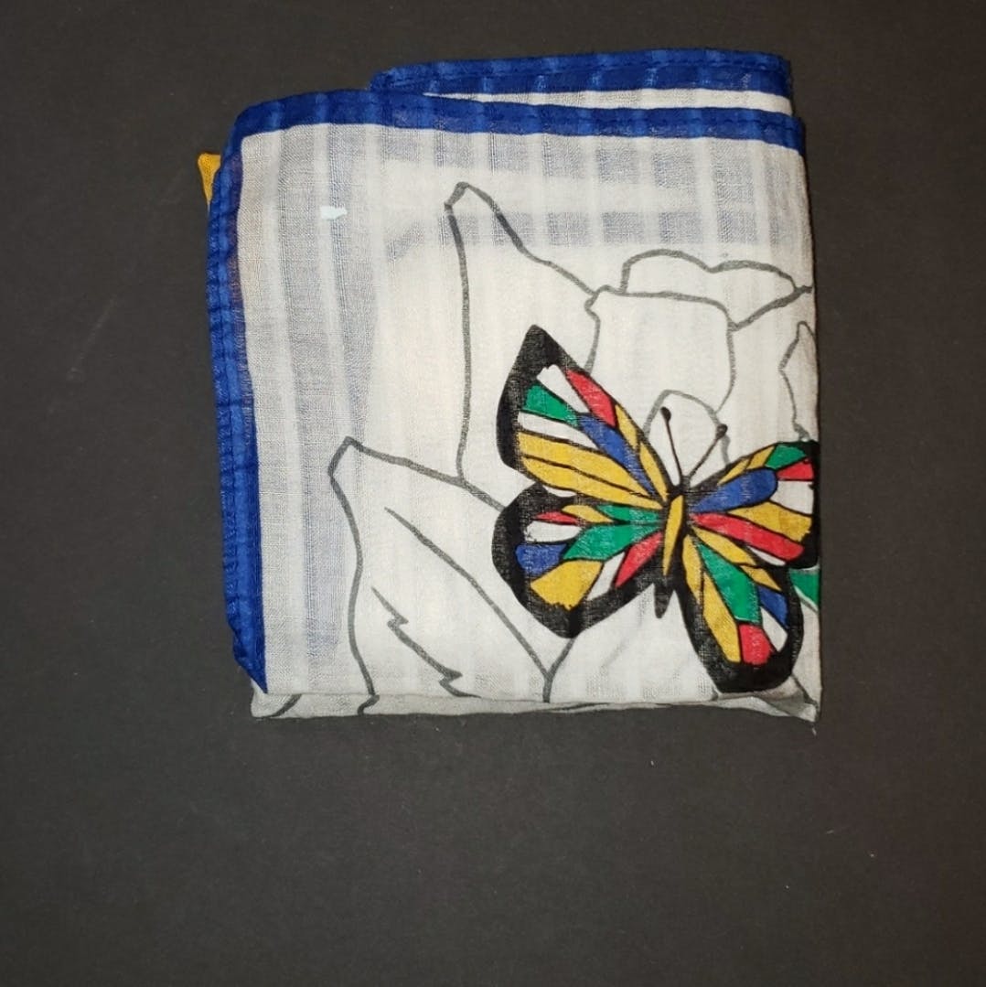 Butterfly Flowers Silk Scarf by Hanae Mori - Image 8