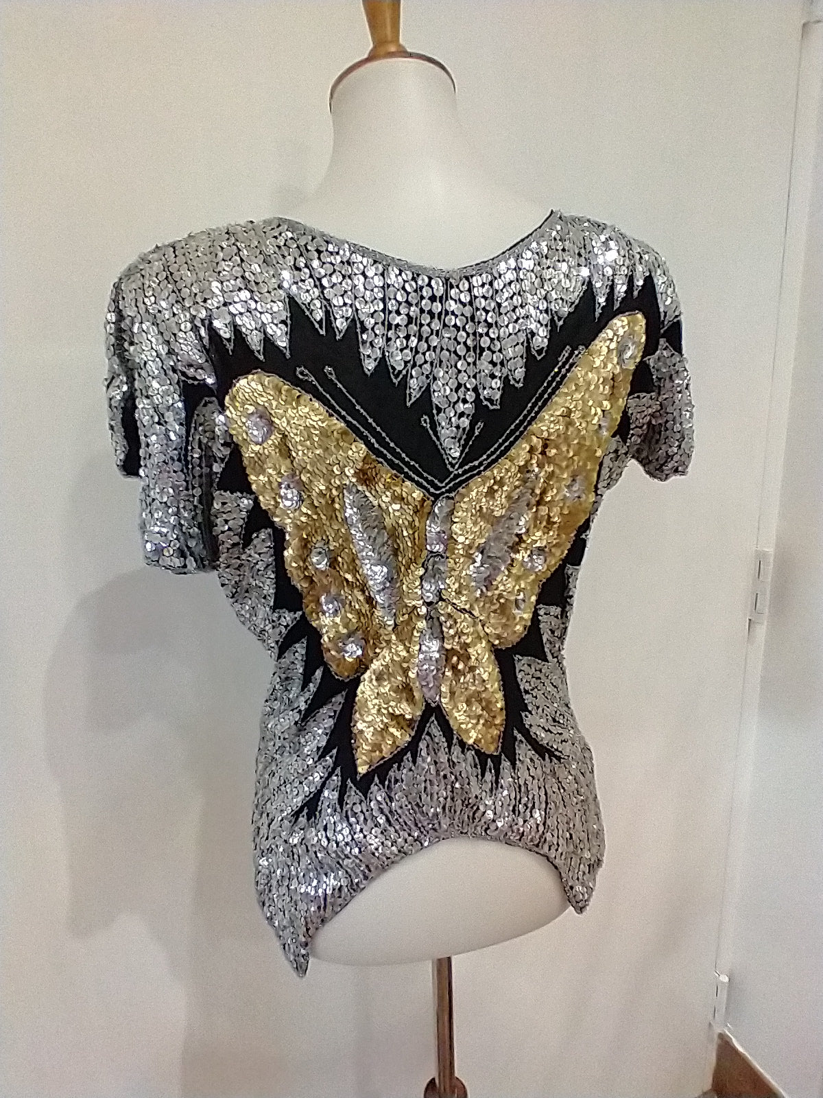Butterfly Sequined Blouse By Orlet's - Image 4