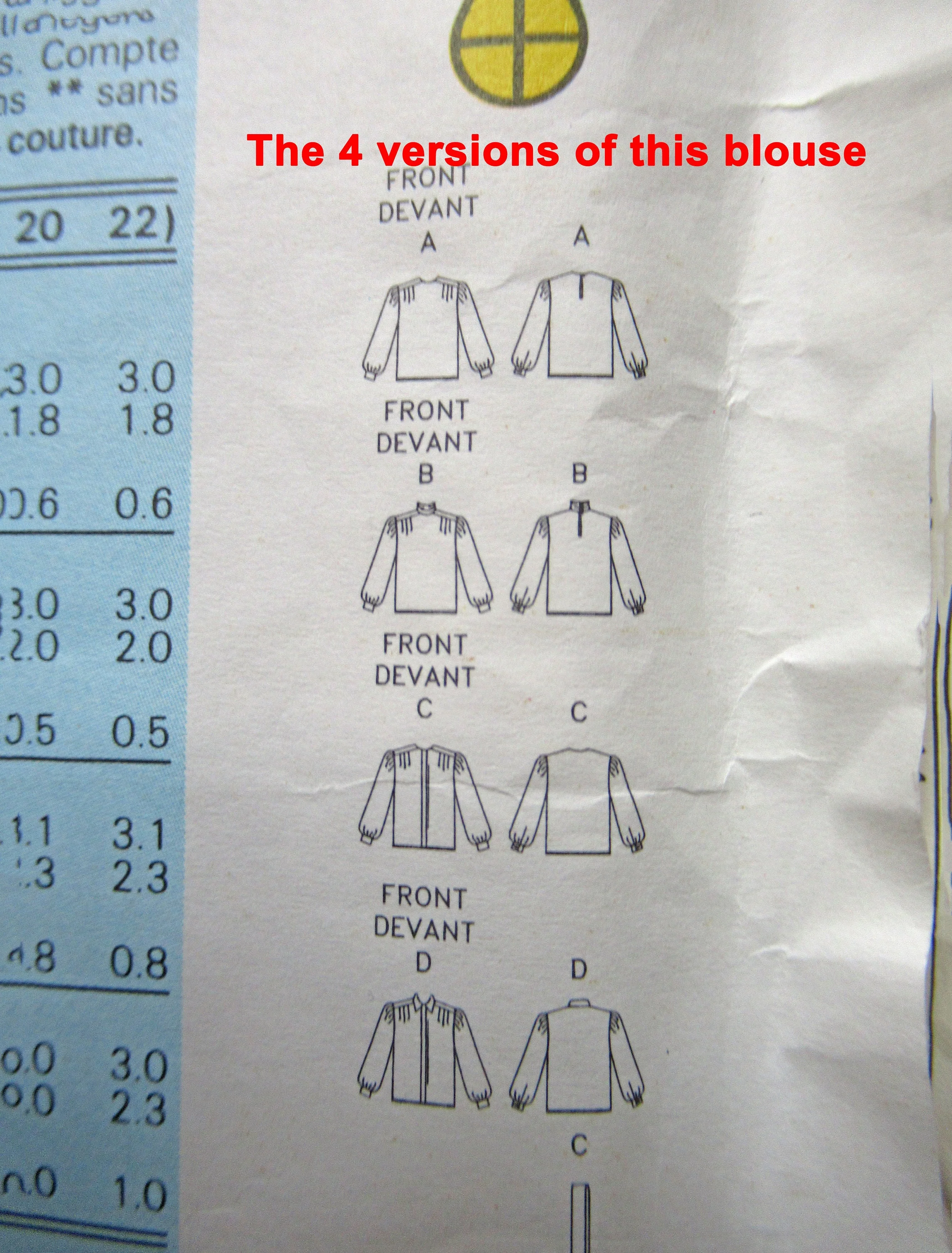 Butterick Yes! It's Easy 5714 Pattern 4 Versions, Loose Fitting Blouse, 1991, Uncut Complete Pattern with Directions, 34 - 38 Bust, Made Usa - Image 6
