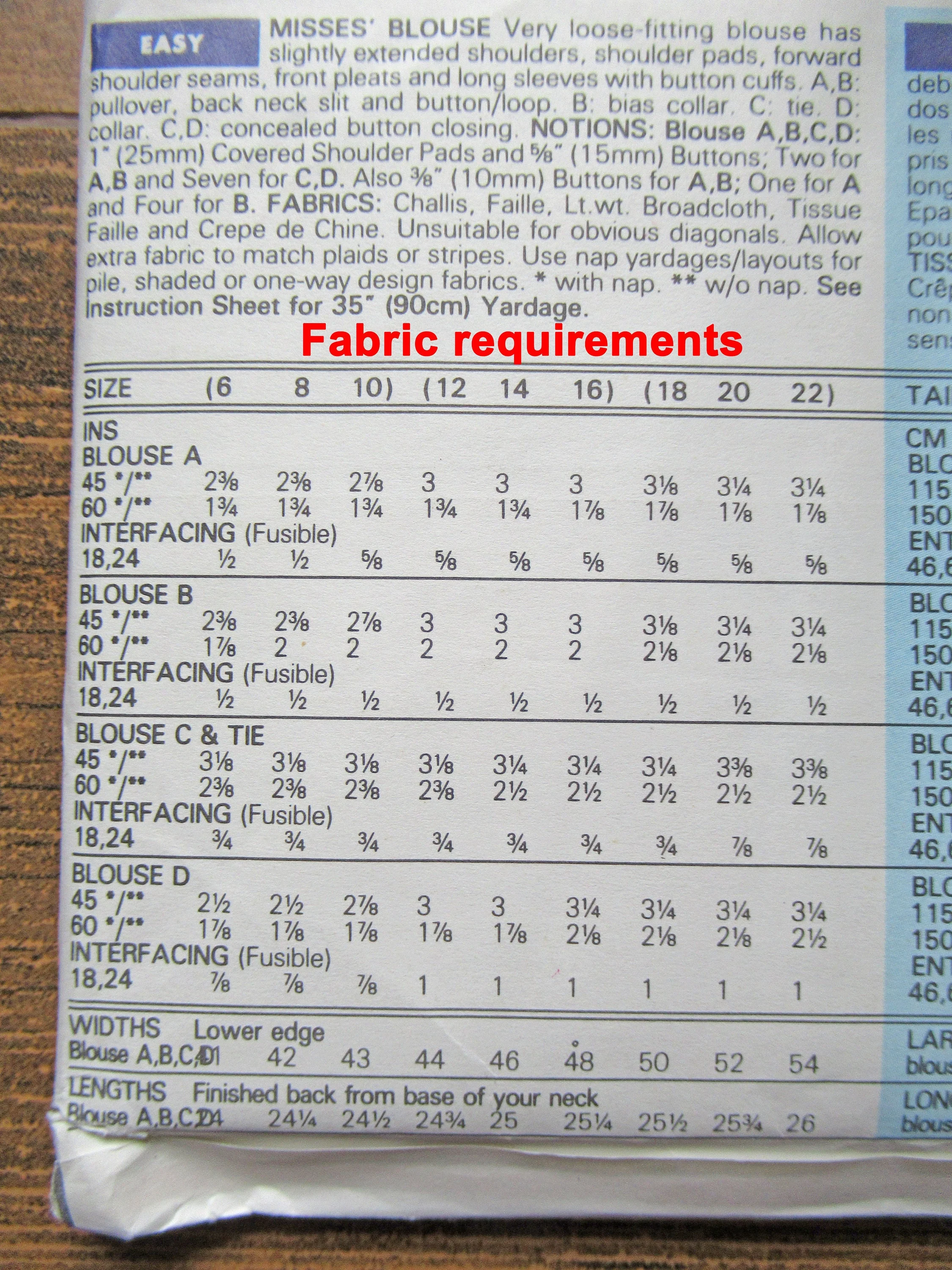 Butterick Yes! It's Easy 5714 Pattern 4 Versions, Loose Fitting Blouse, 1991, Uncut Complete Pattern with Directions, 34 - 38 Bust, Made Usa - Image 9