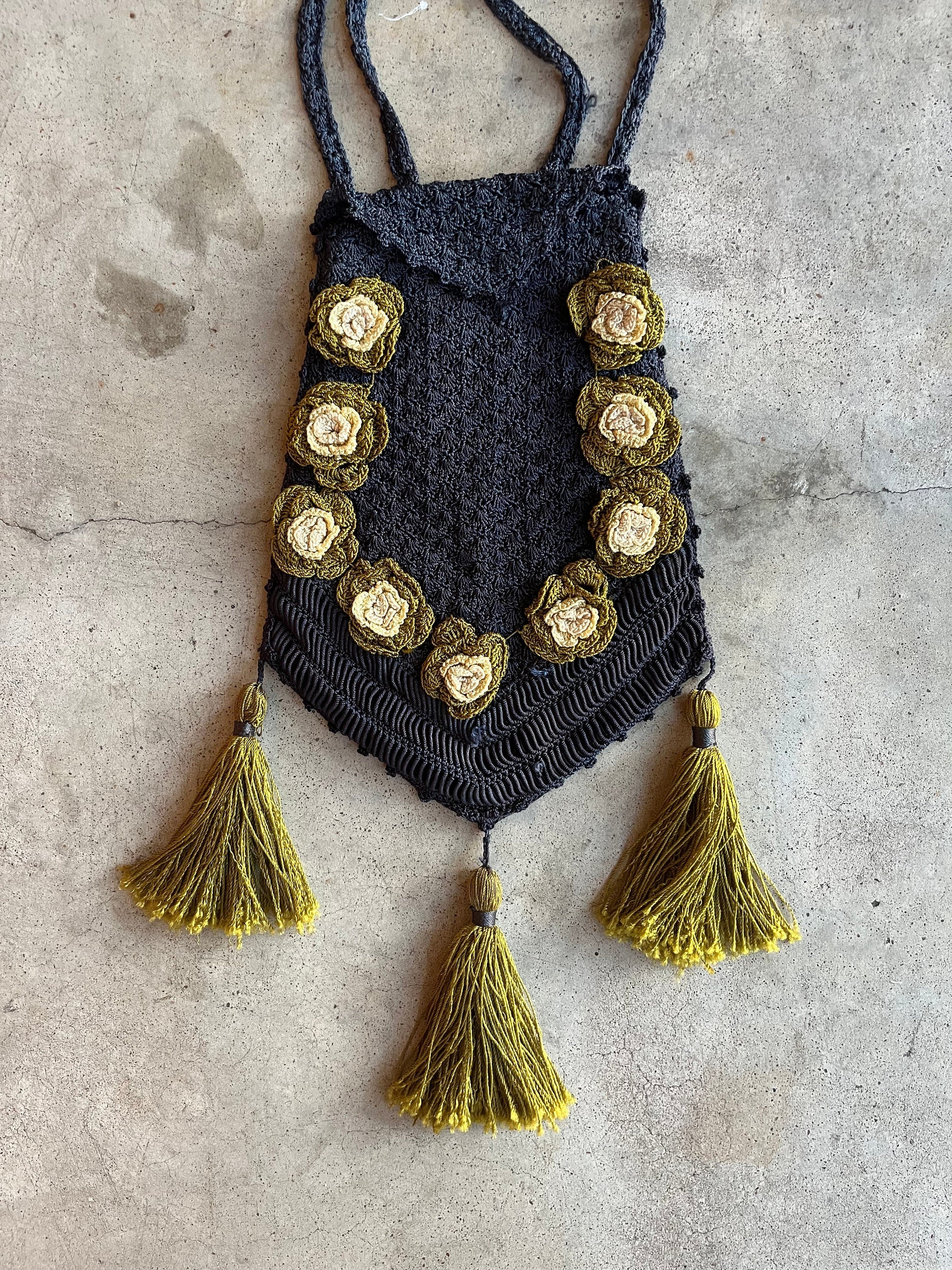 C. 10s-20s Crochet Purse Antique Vintage Edwardian Historical Fashion - Image 3