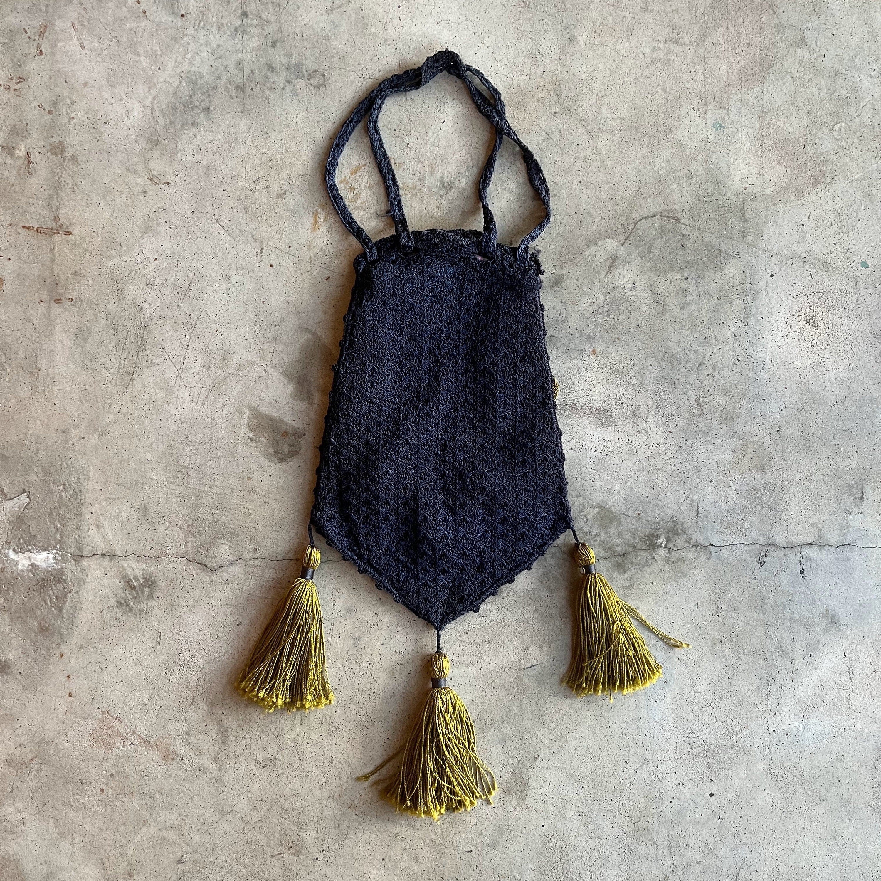 C. 10s-20s Crochet Purse Antique Vintage Edwardian Historical Fashion - Image 5