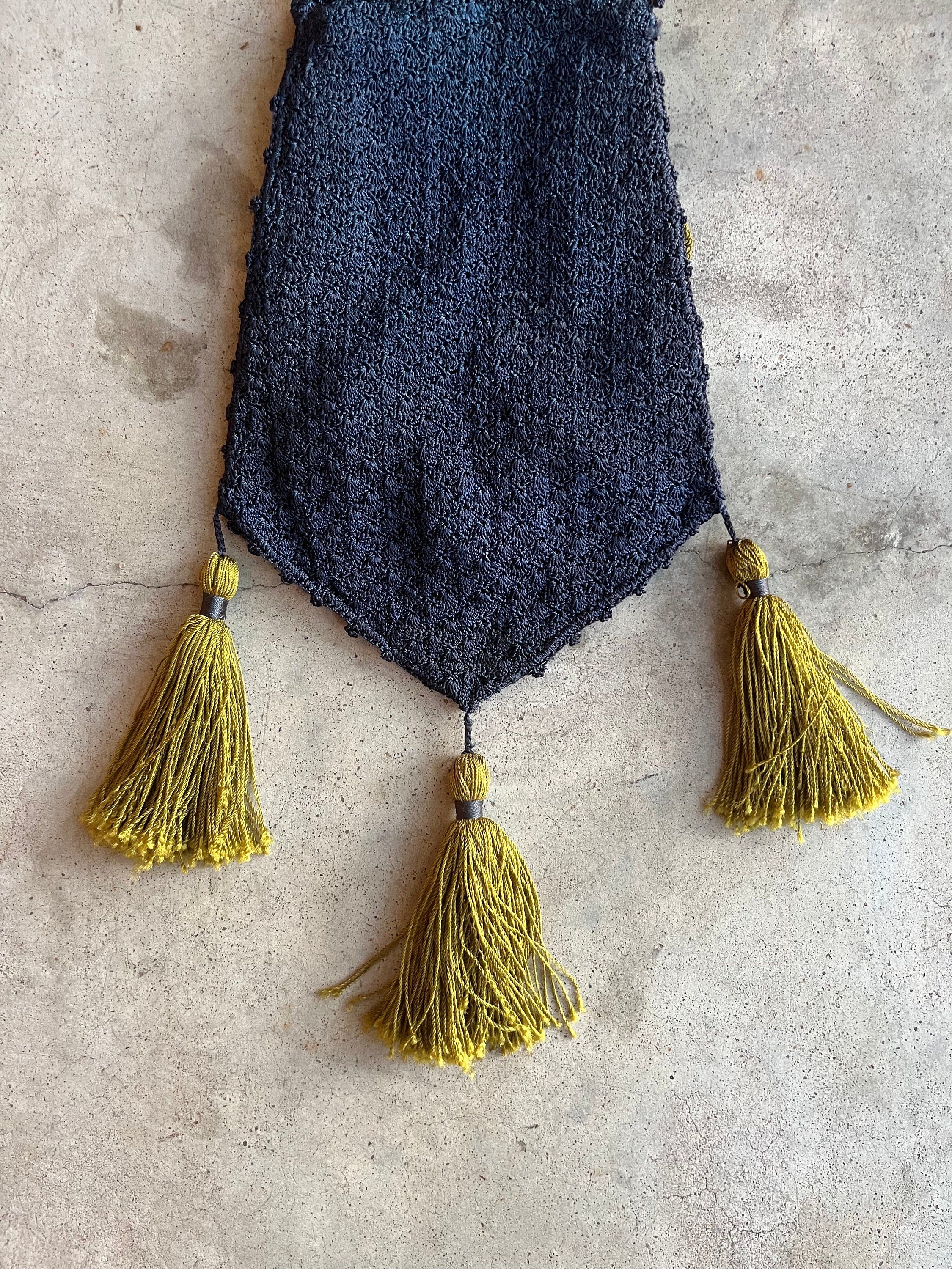 C. 10s-20s Crochet Purse Antique Vintage Edwardian Historical Fashion - Image 6