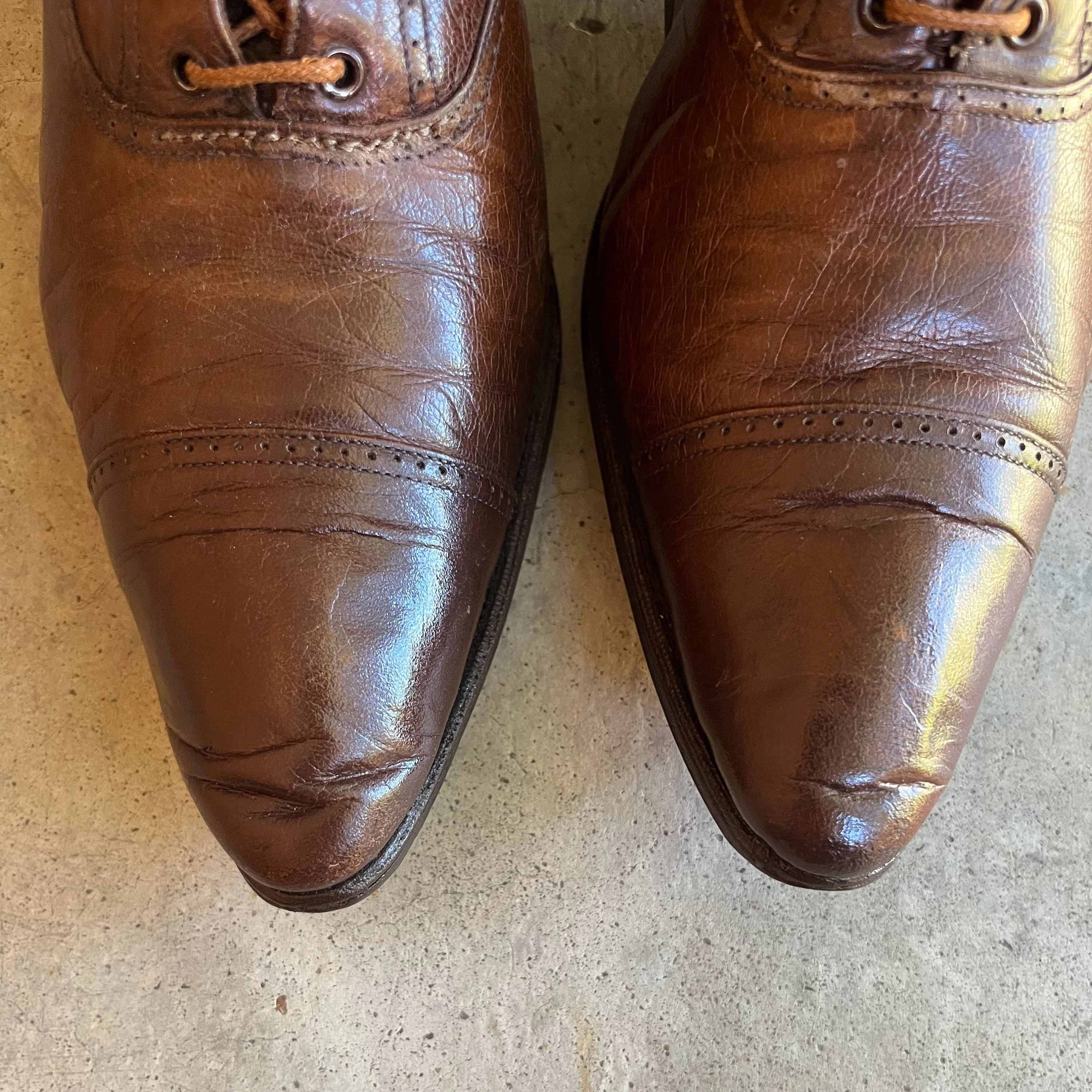 C. 10s Brown Boots Approx Sz 8. 5-9 Antique Clothing Victorian Shoes Edwardian Historical Fashion - Image 5