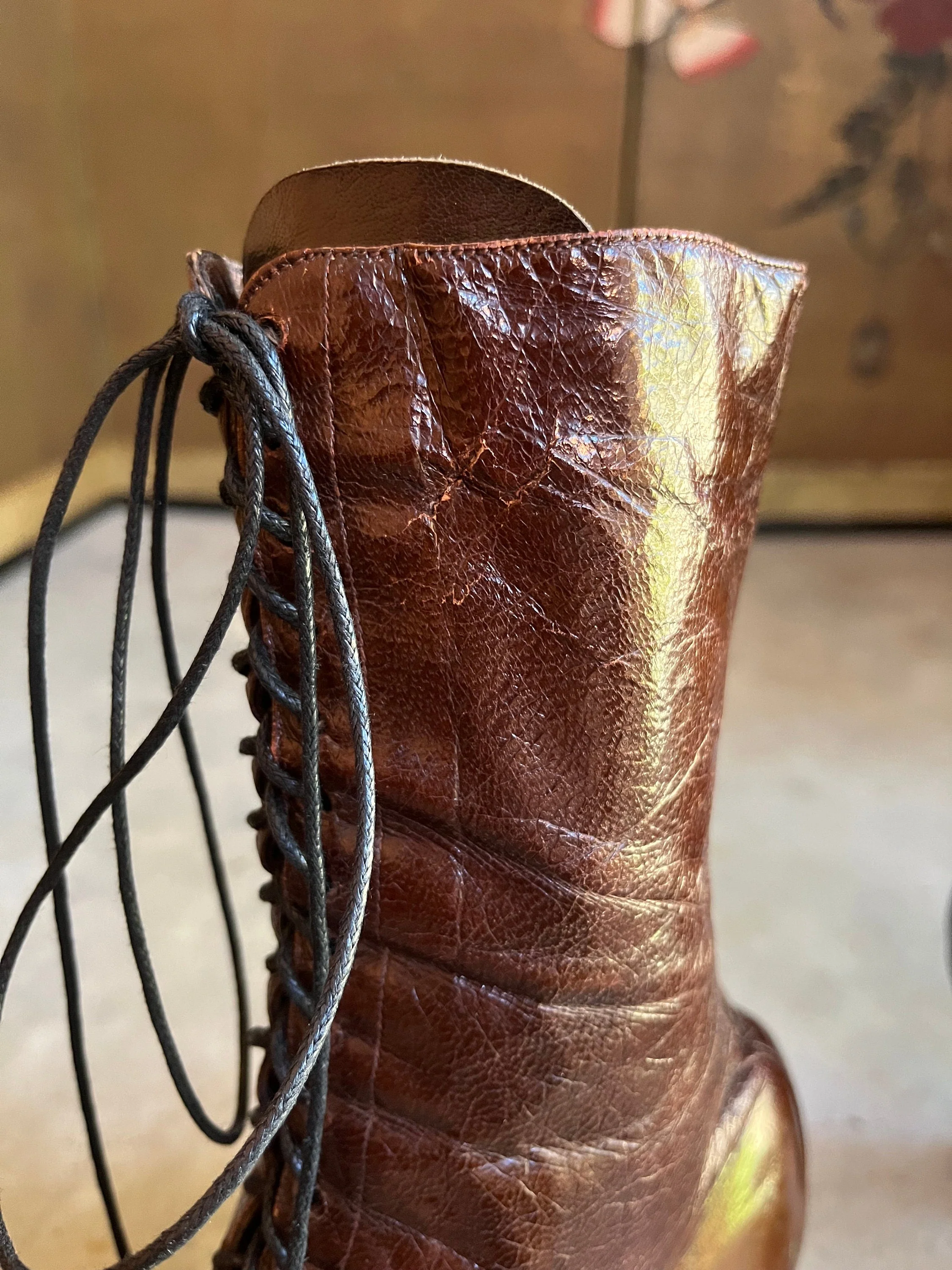 C. 10s Louis Heel Brown Boots Approx Sz 7-7. 5 Antique Victorian Boots Edwardian Shoes Historical Fashion - Image 9