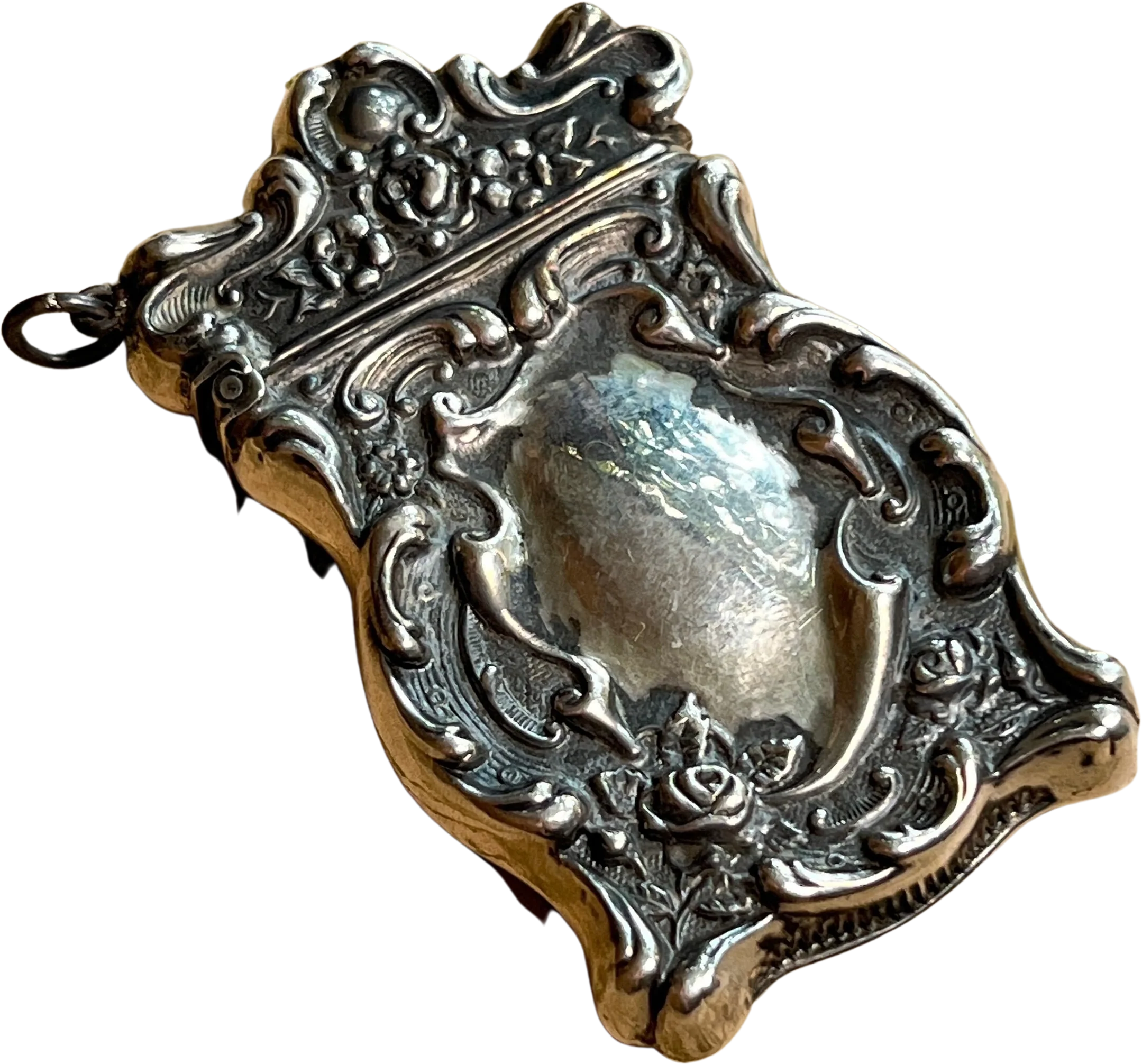 C. Edwardian-10s Sterling Silver Match Safe Pendant Antique Victorian Edwardian Jewelry