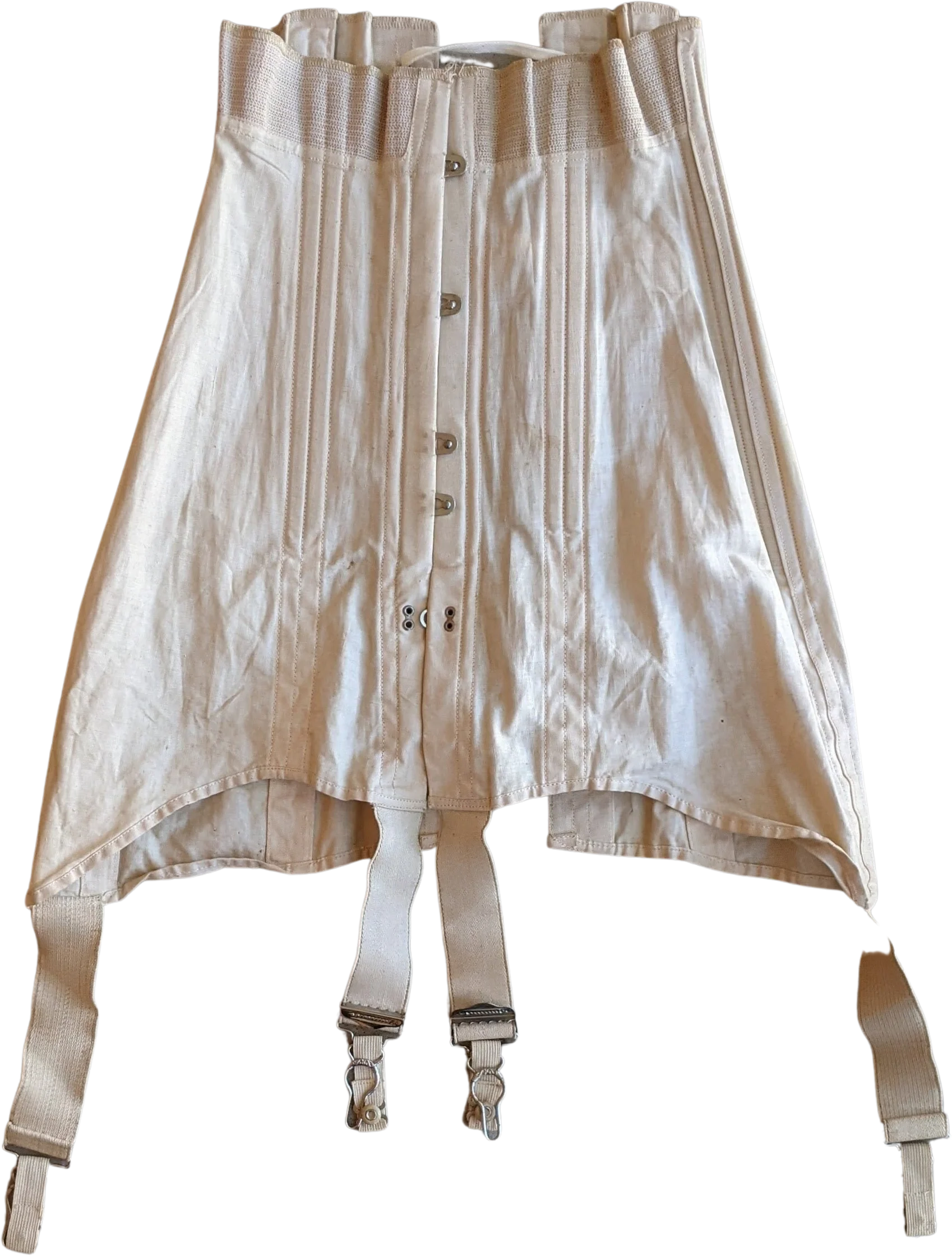 C. Late 10s Corset - 19" Waist Antique Edwardian Lingerie Historical Fashion