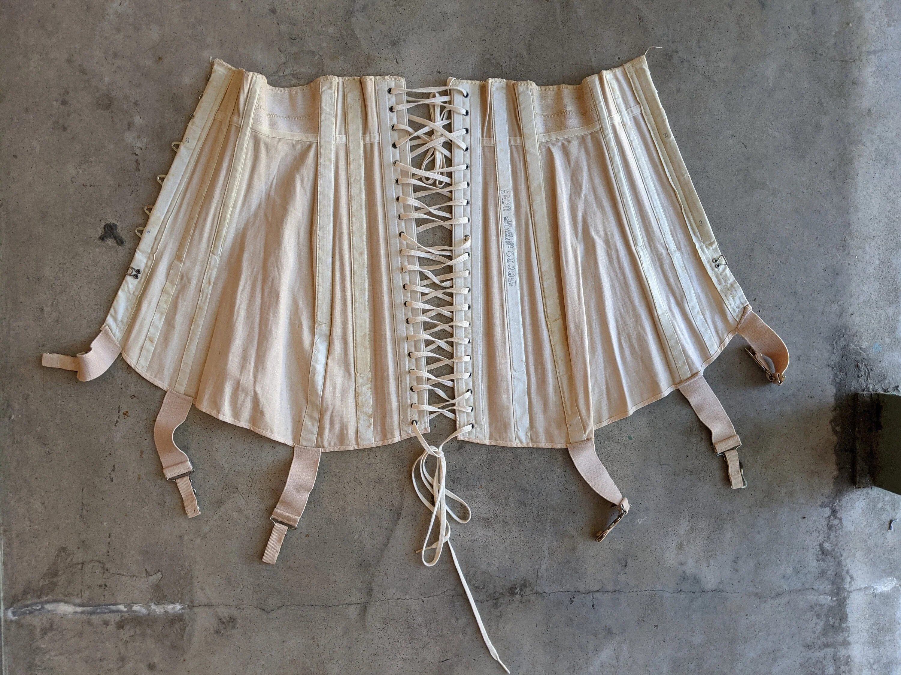 C. Late 10s Kabo Corset - 21" Waist Antique Edwardian Lingerie Historical Fashion - Image 8