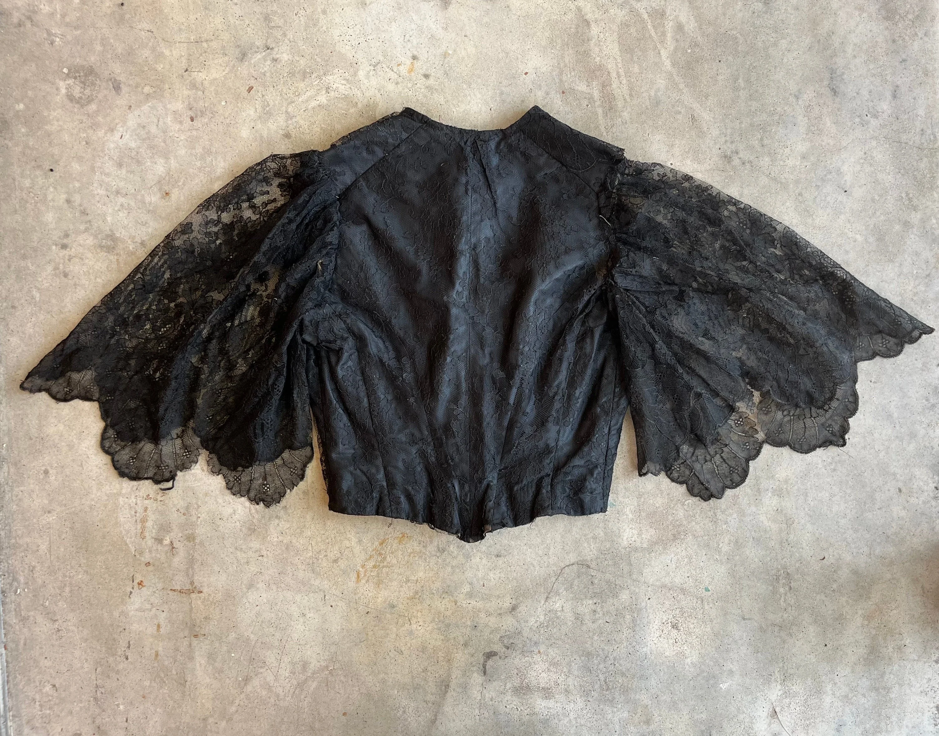 C. Victorian Black Lace Bodice Antique Victorian Clothing Historical Fashion - Image 2