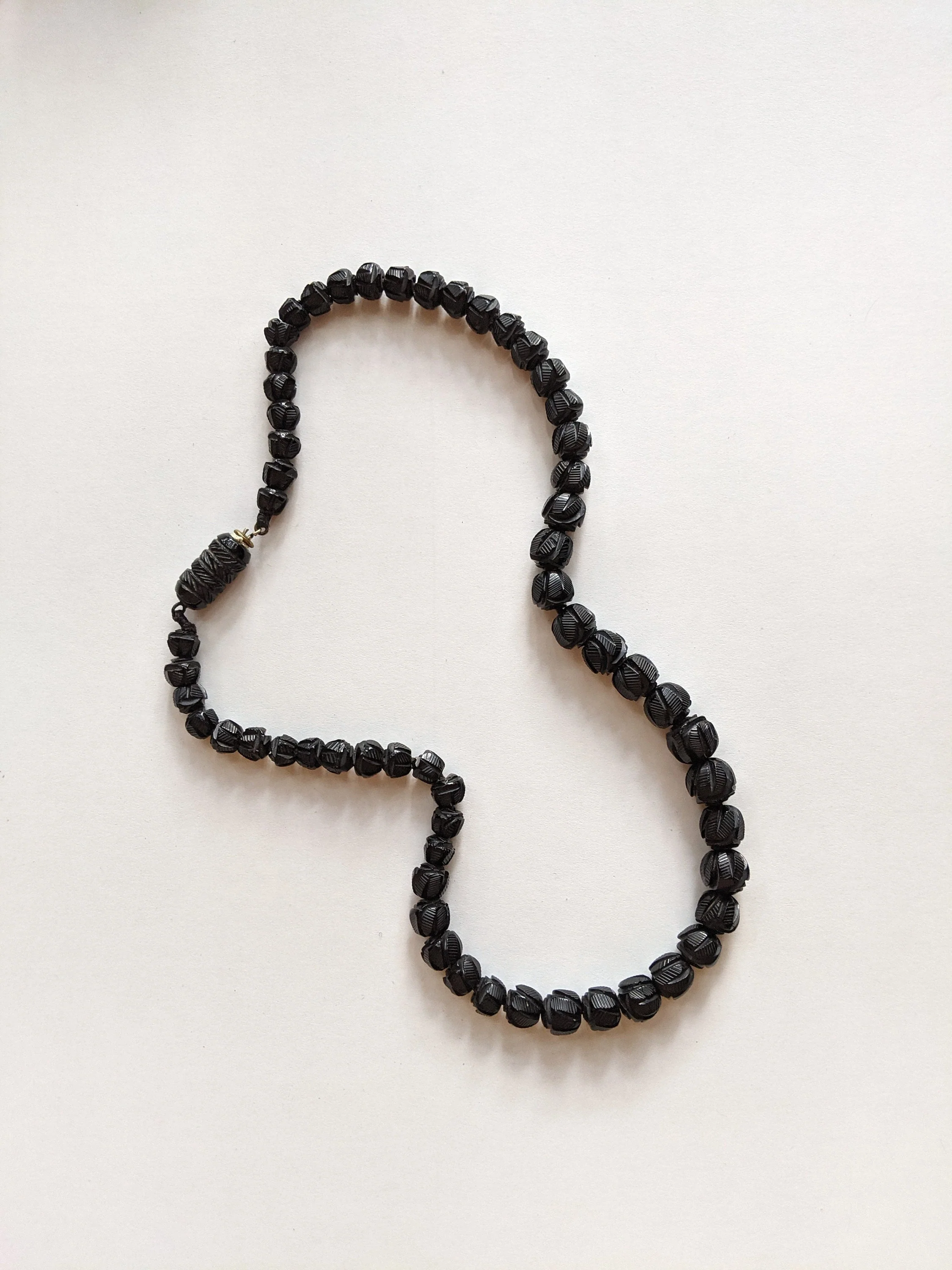 C. Victorian Carved Jet Bead Necklace Antique Victorian Jewelry - Image 4