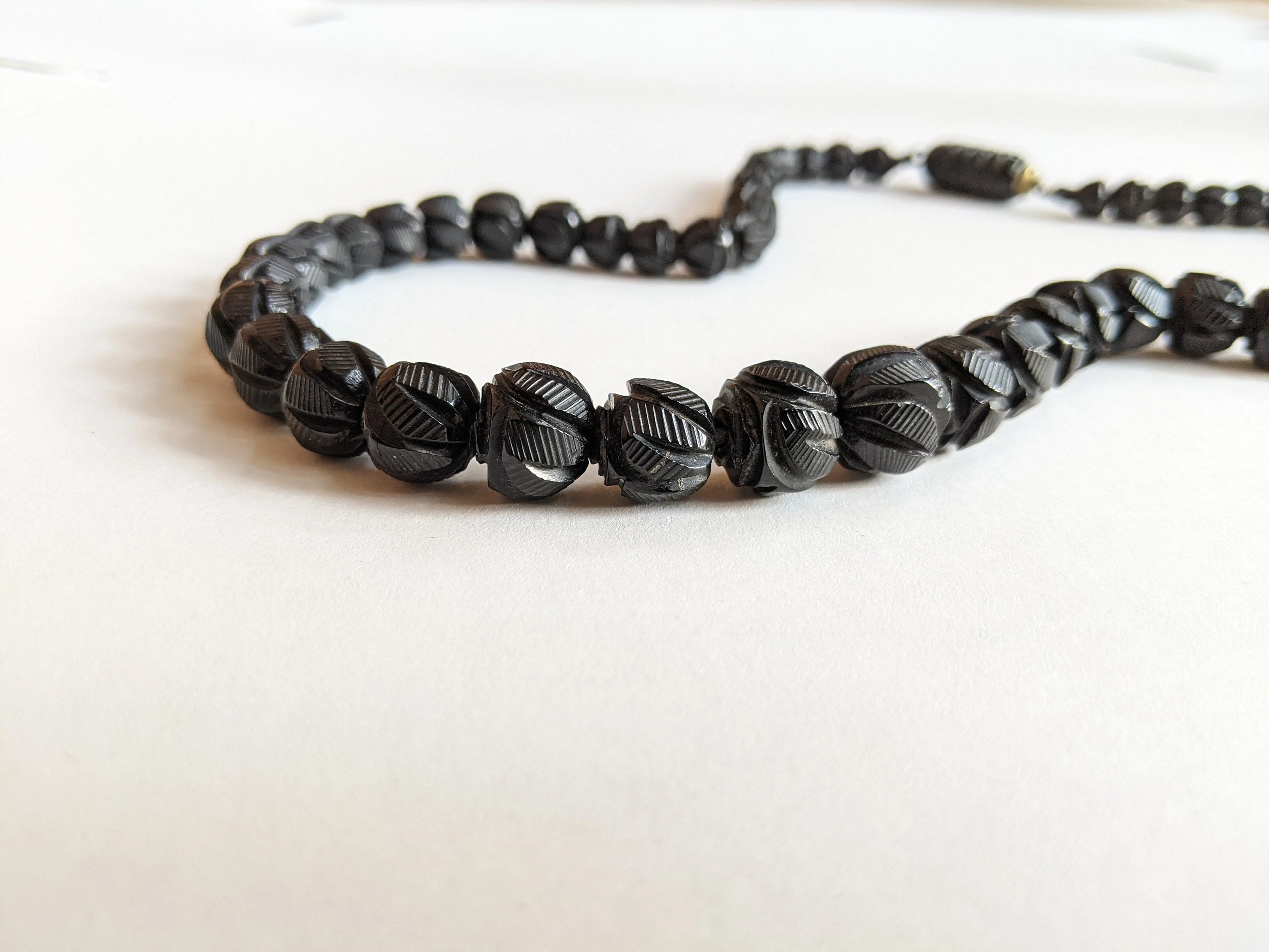 C. Victorian Carved Jet Bead Necklace Antique Victorian Jewelry - Image 6