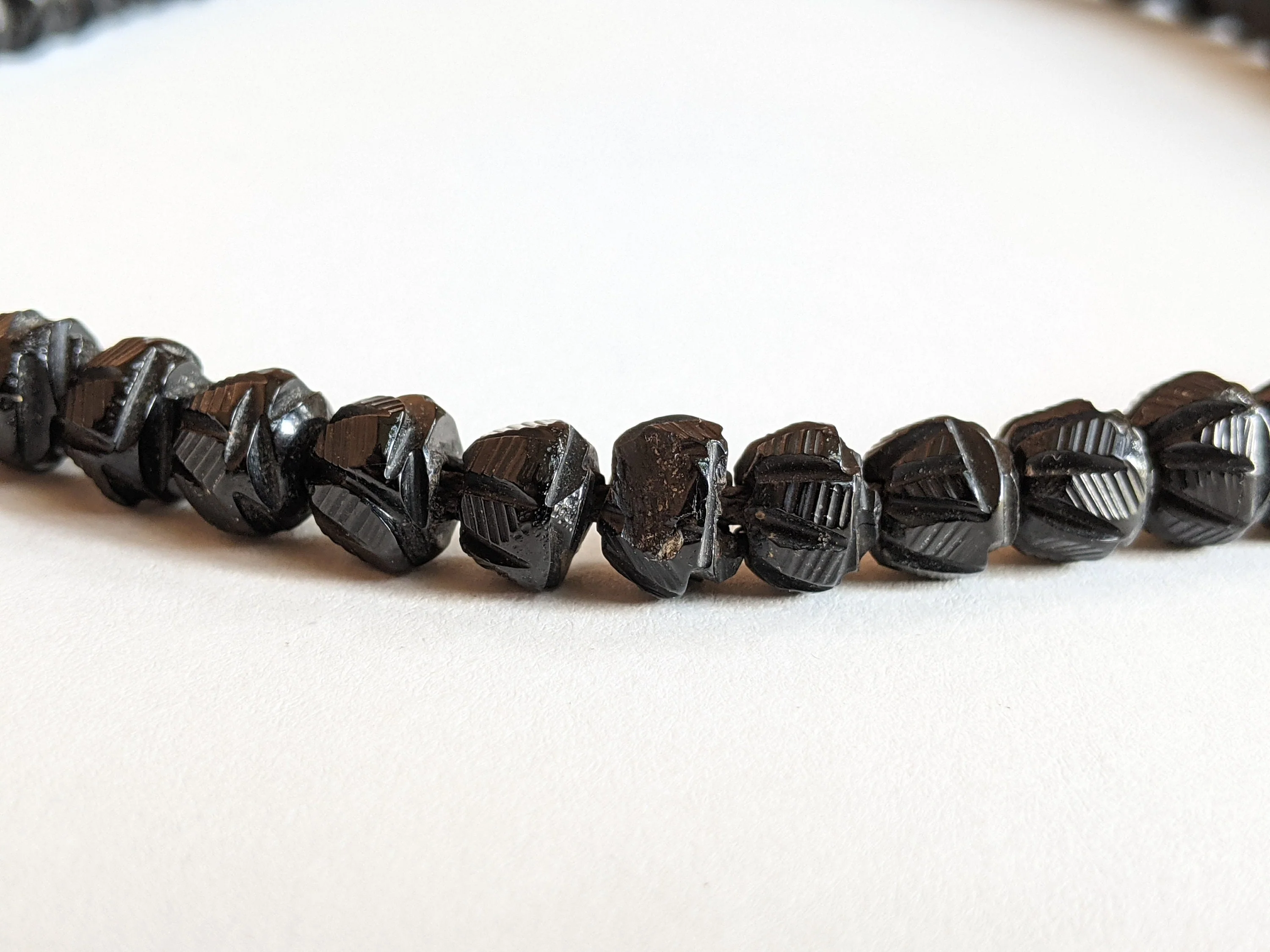 C. Victorian Carved Jet Bead Necklace Antique Victorian Jewelry - Image 7