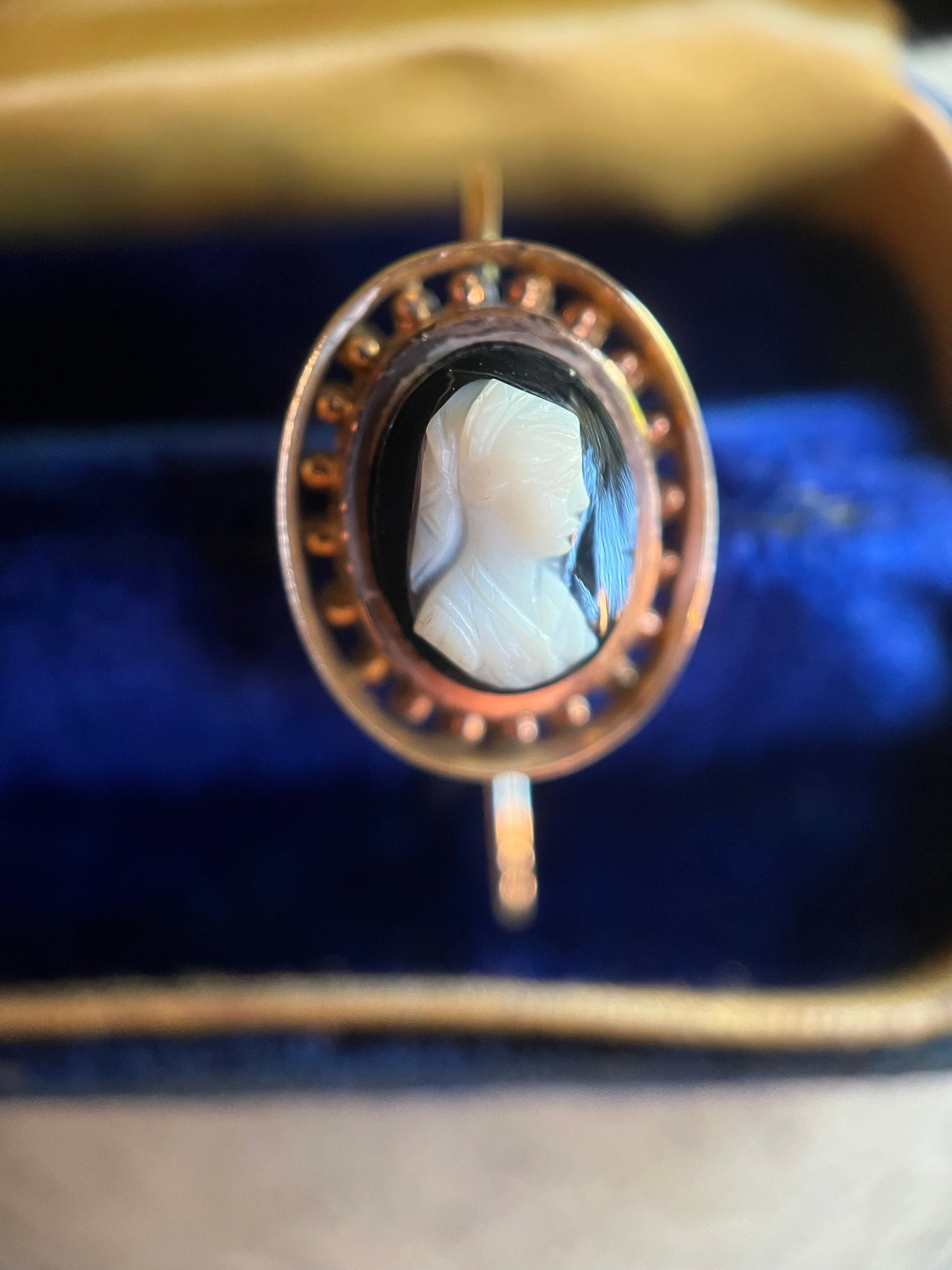 C. Victorian Hardstone Cameo Gold Earrings Antique Victorian Jewelry - Image 3