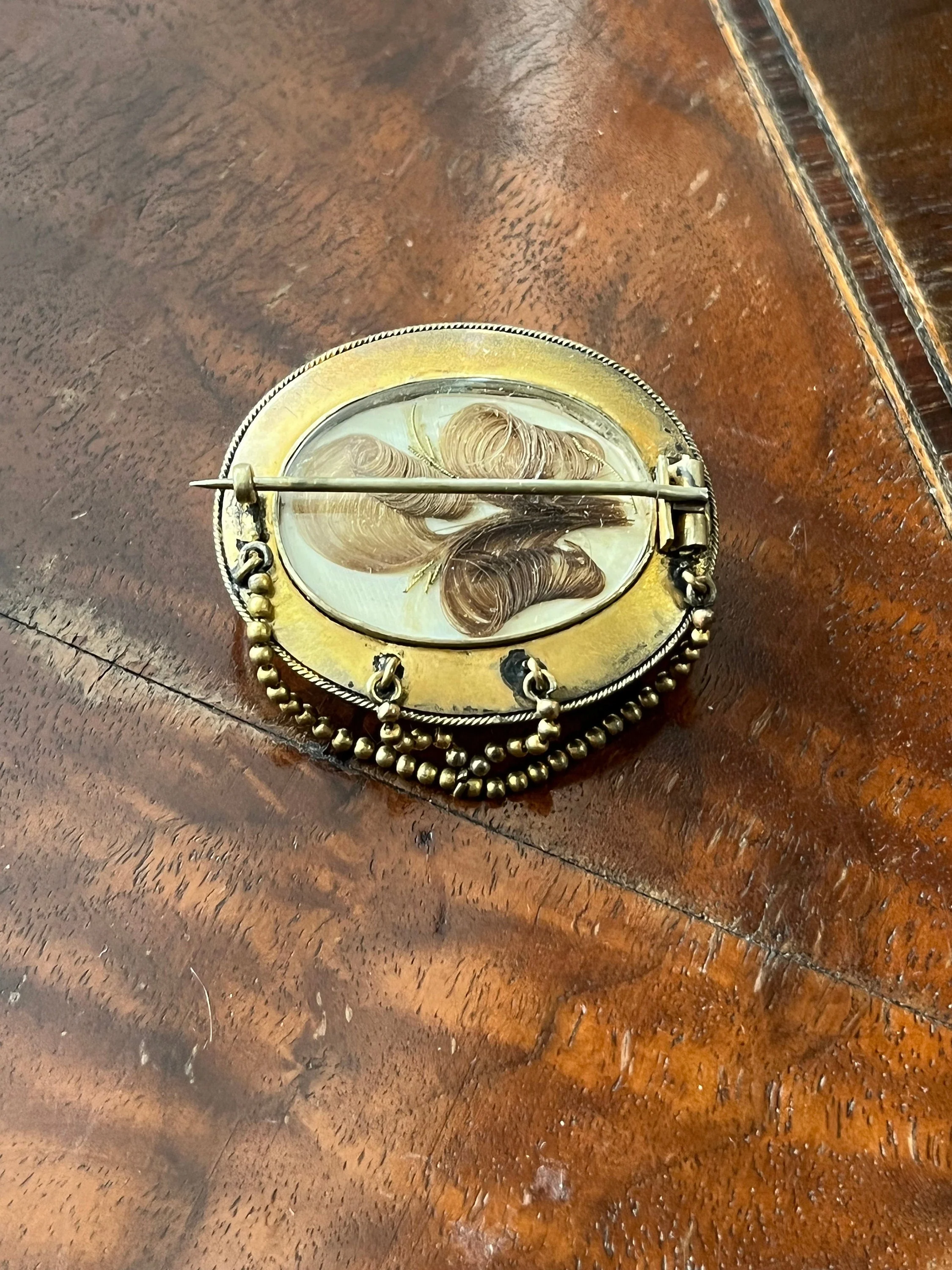 C. Victorian Prince of Wales Hair Brooch Antique Victorian Mourning Jewelry - Image 3