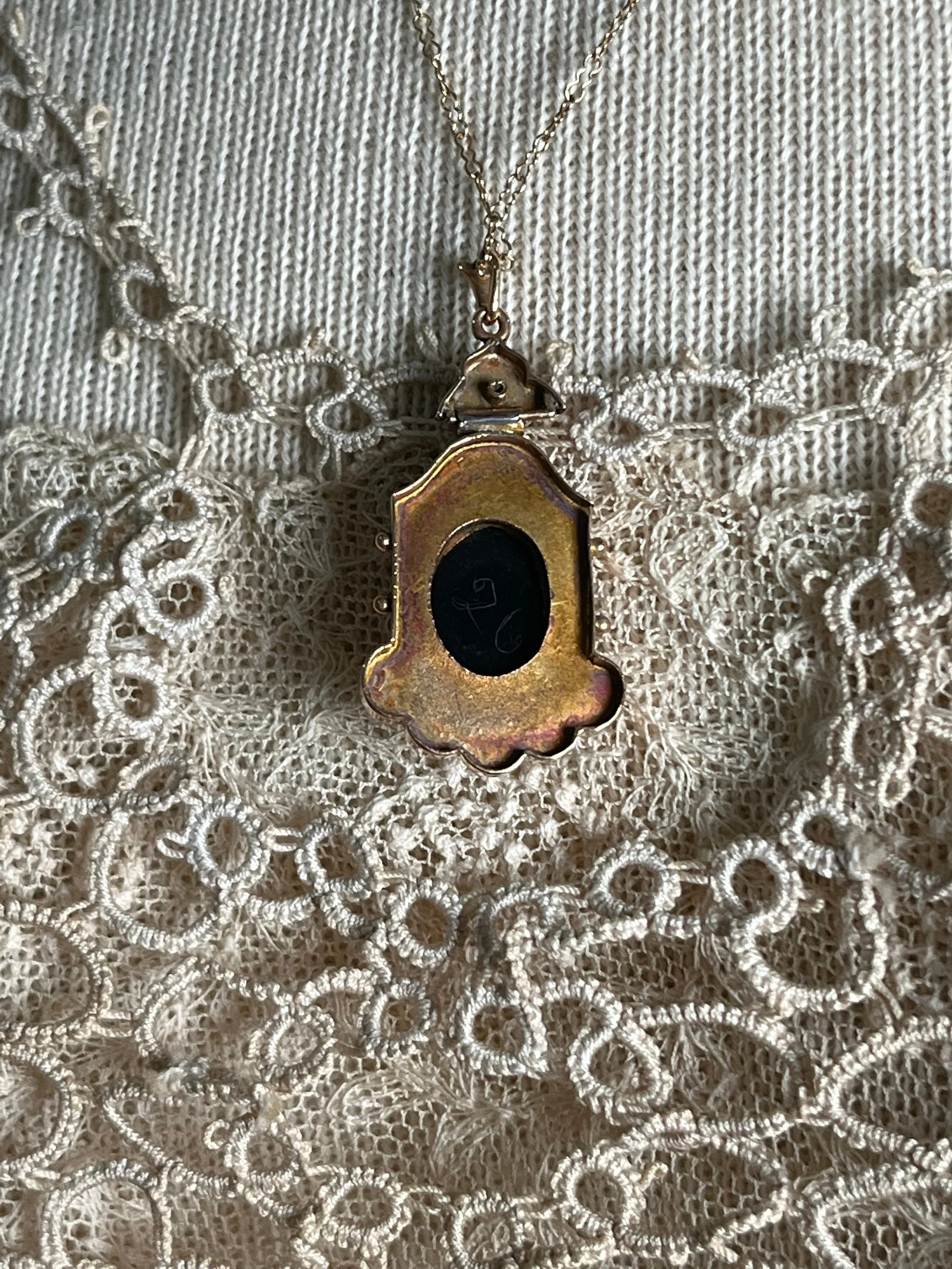 C. Victorian-Victorian 12k-14k Gold Hardstone Cameo Necklace Antique Victorian Jewelry - Image 7