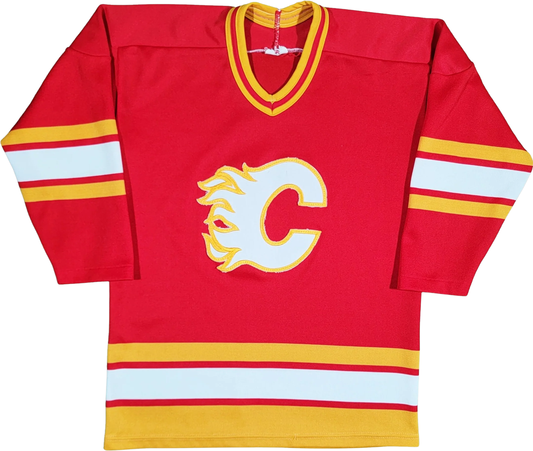Calgary Flames Vintage 80s Ccm Youth Hockey Jersey - Size Youth Large Fits Men's Xs