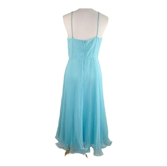 California 60s Chiffon Dress and Cape Vntg Style 1948b Sky Blue 10 by Miss Elliette - Image 6