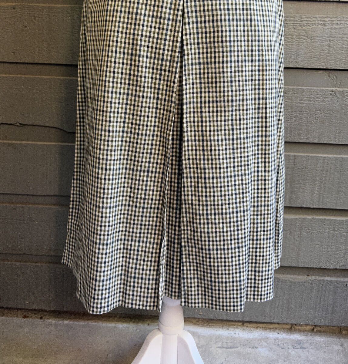 60s Blue Green Gingham Pleated School Girl Plaid Dress By California Girl - Image 10